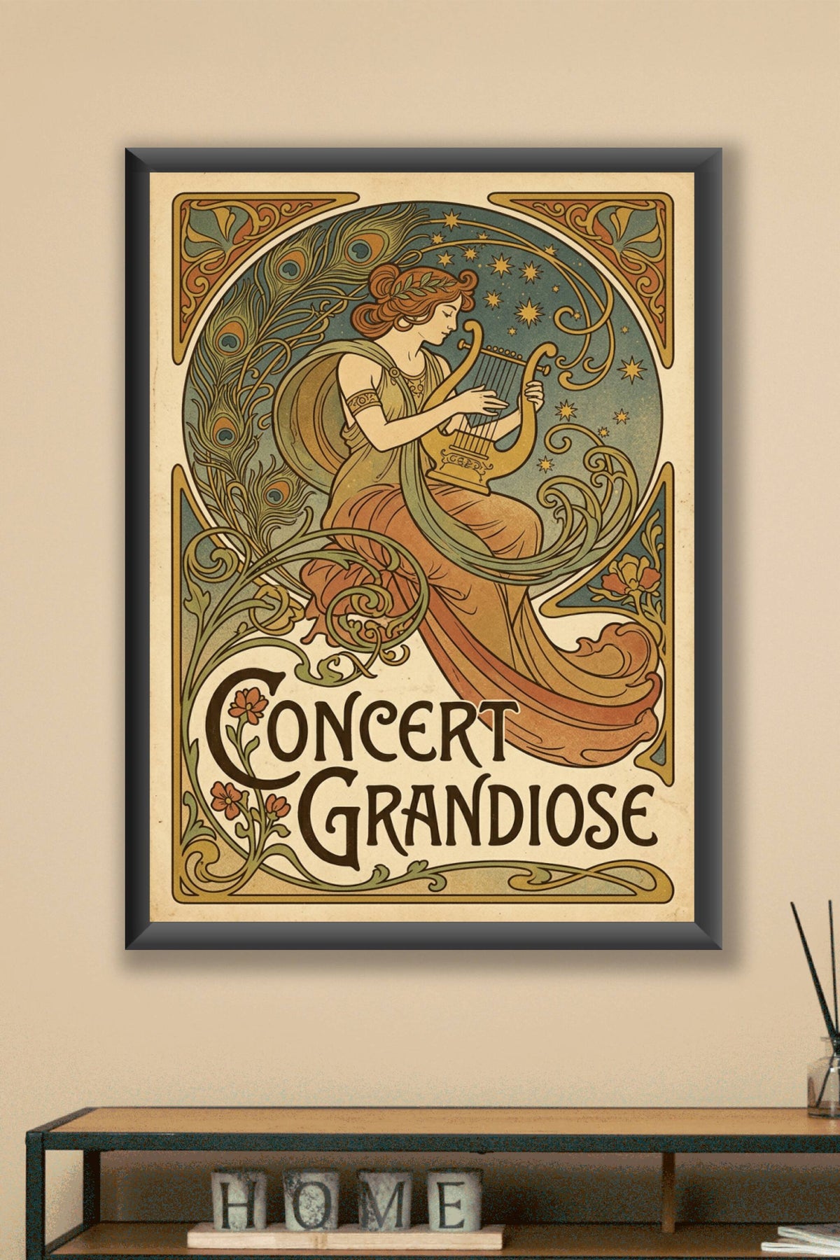 Affiche Concert Grandiose, style Art nouveau