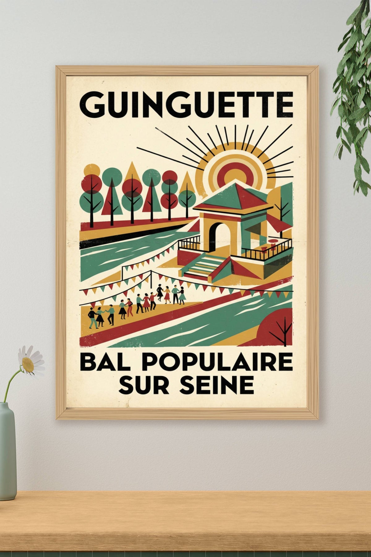 Affiche Guinguette, bal populaire sur Seine