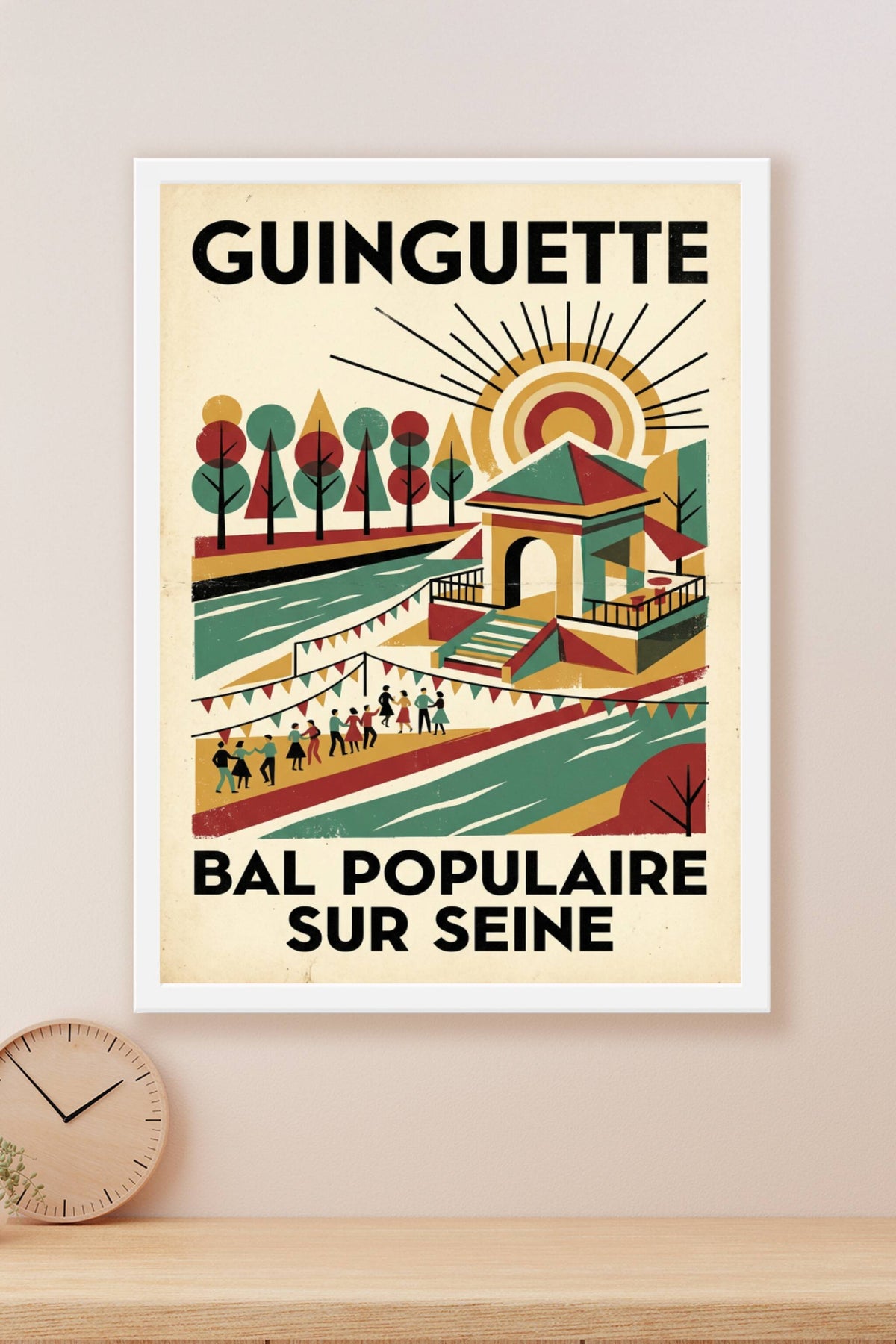 Affiche Guinguette, bal populaire sur Seine