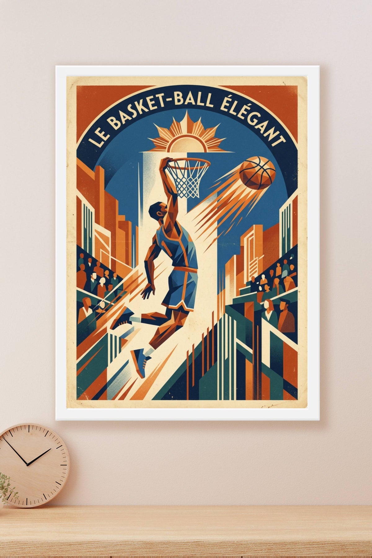 Affiche de basket-ball vintage, style rétro