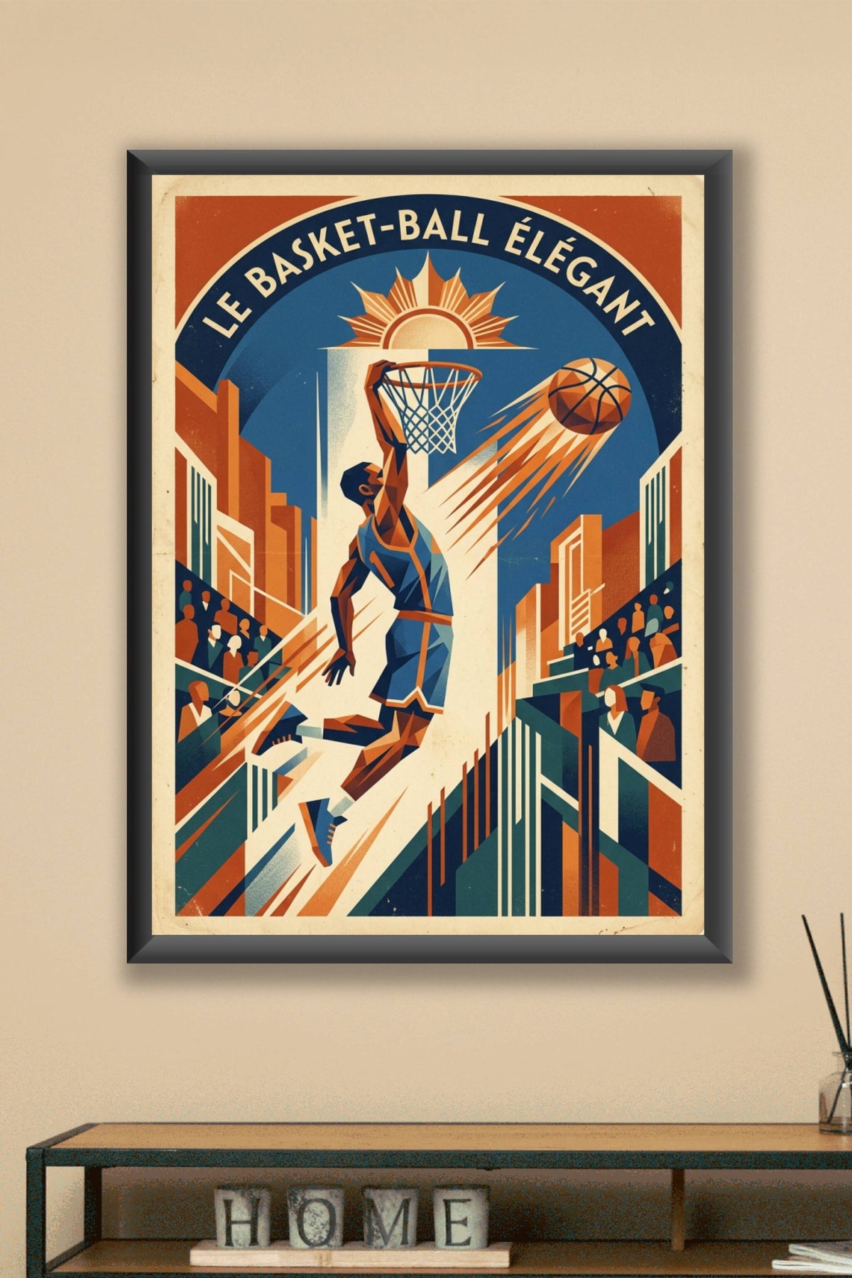 Affiche de basket-ball vintage, style rétro