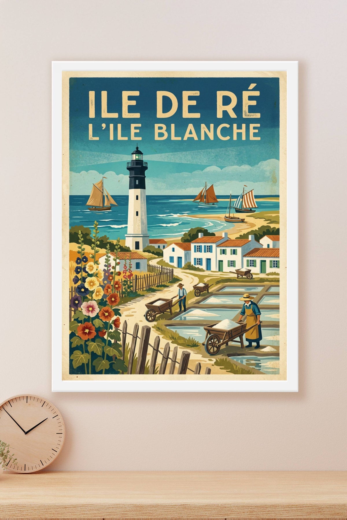 Poster de l'Île de Ré, affiche vintage phare