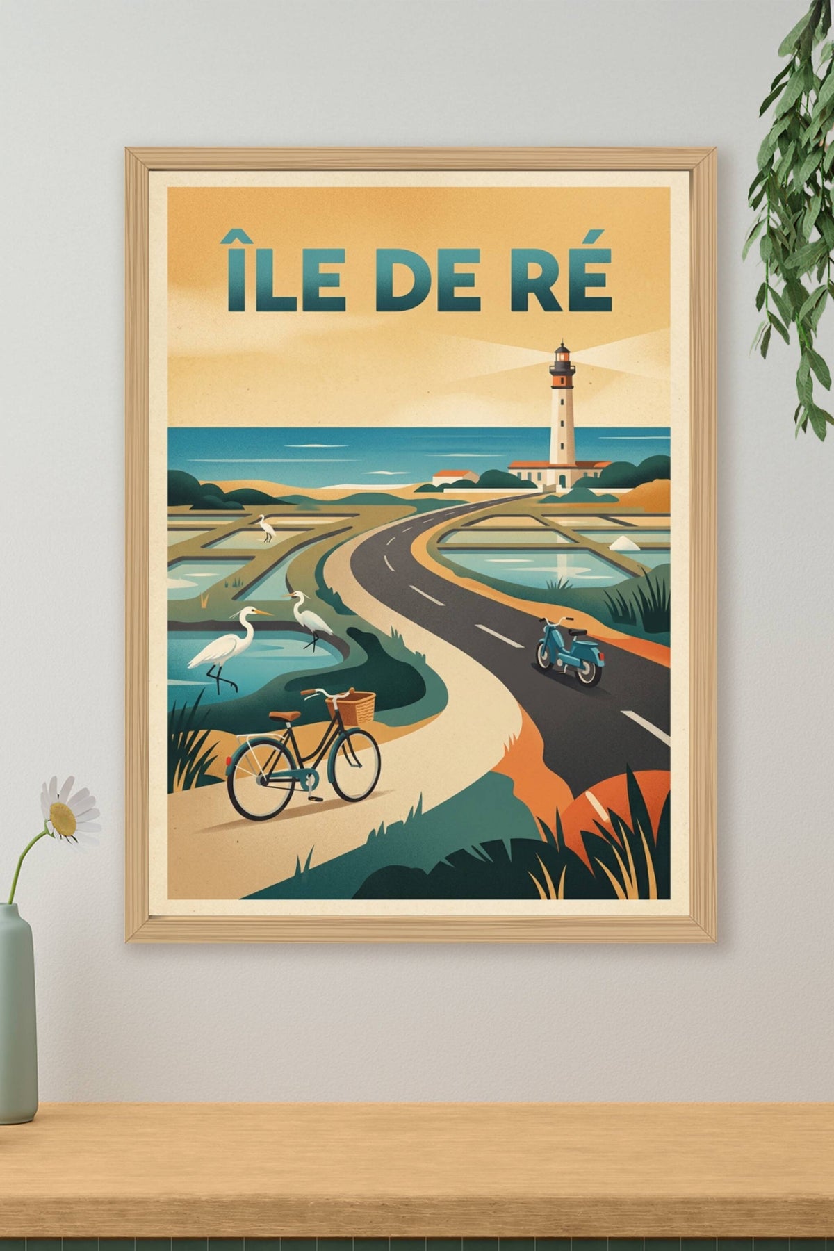 Affiche de l'Île de Ré, poster phare des Baleines