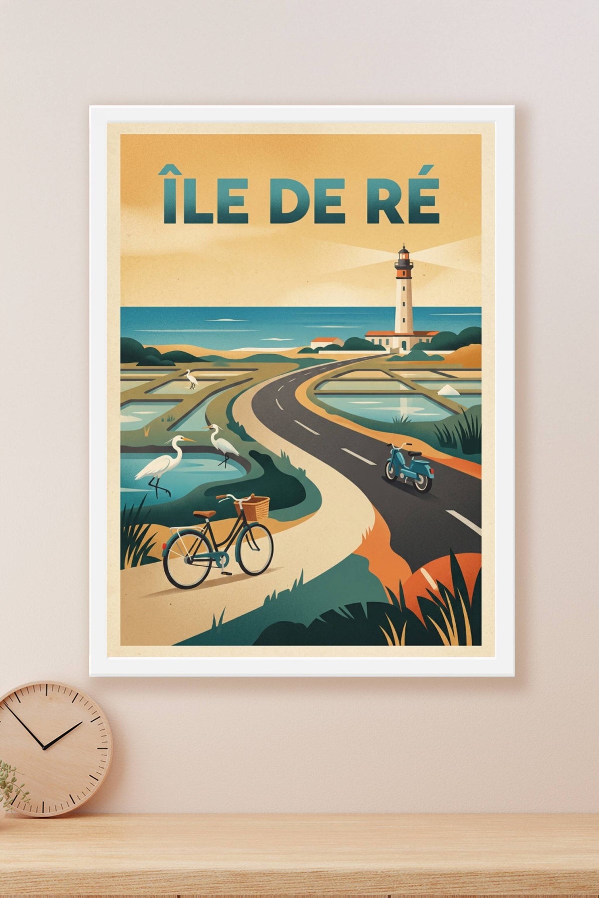Affiche de l'Île de Ré, poster phare des Baleines