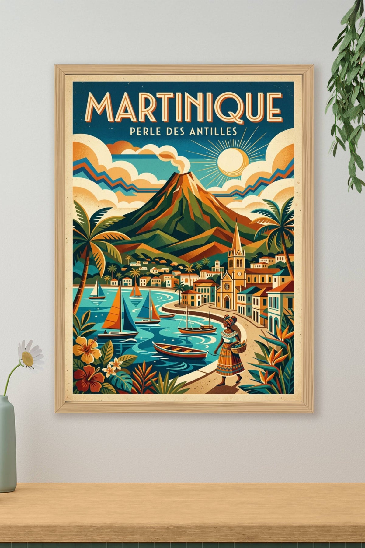 Affiche Martinique vintage, poster voyage