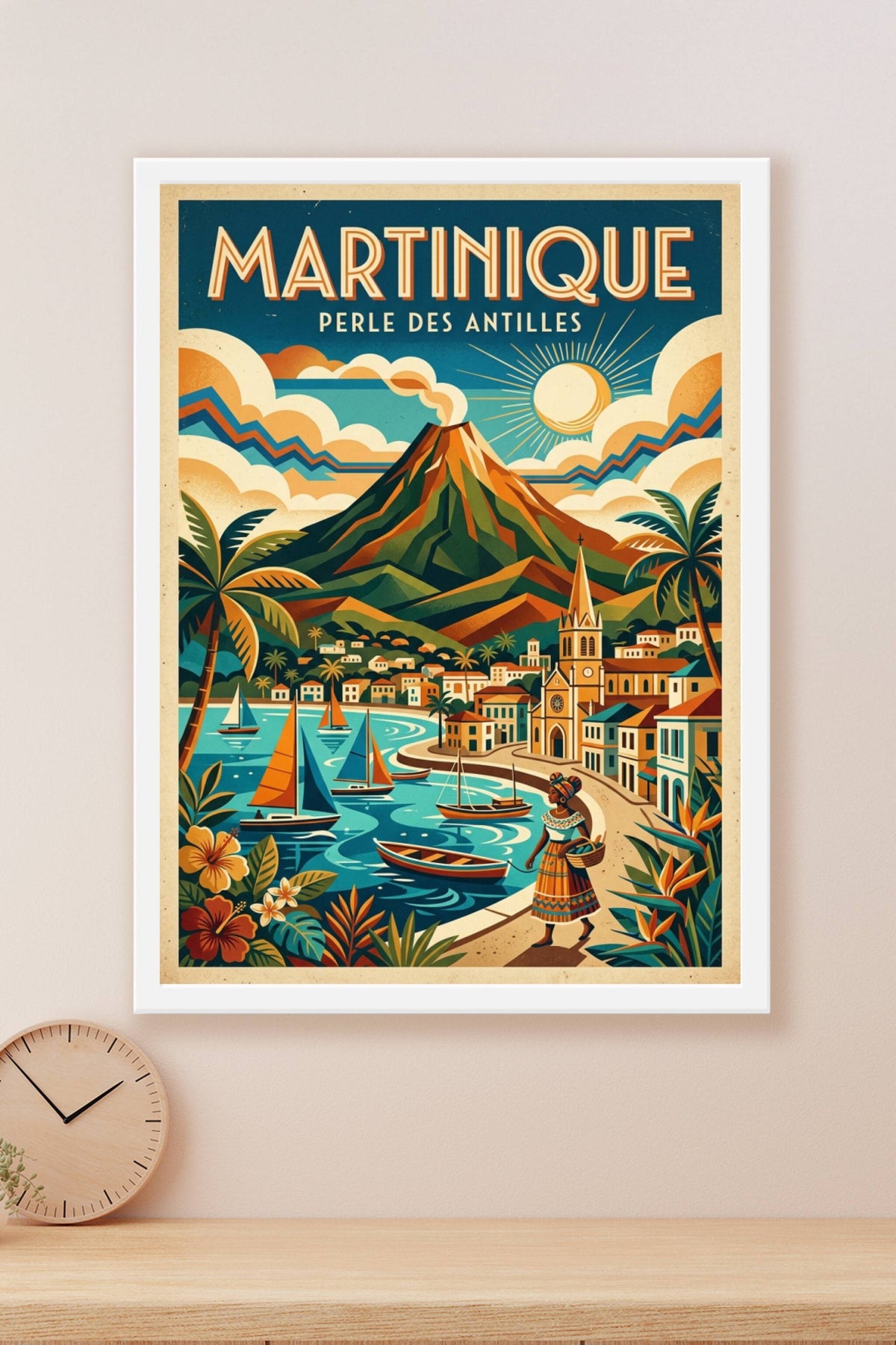 Affiche Martinique vintage, poster voyage