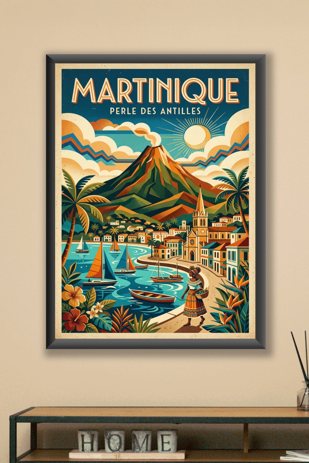 Affiche Martinique vintage, poster voyage