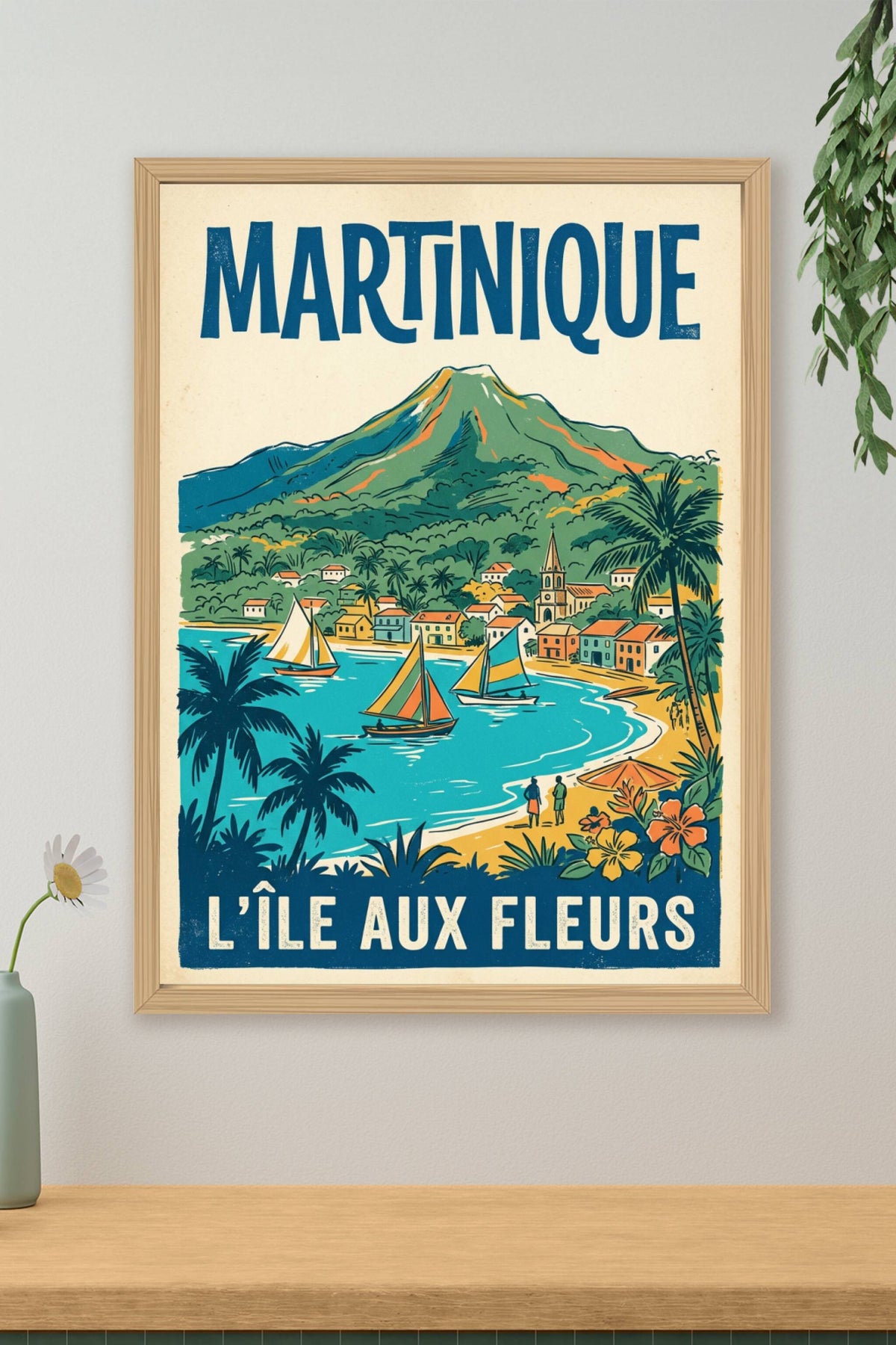 Poster de la Martinique, style vintage