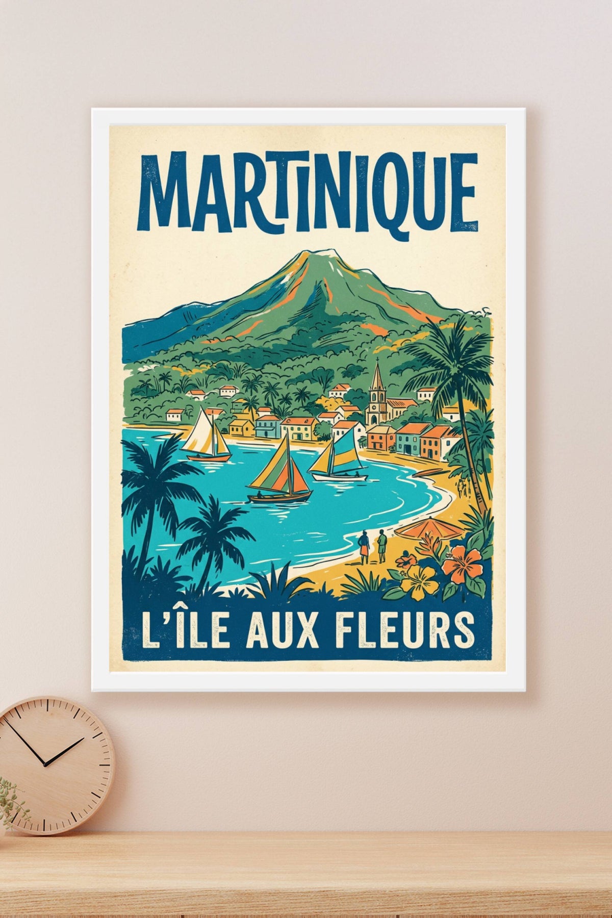 Poster de la Martinique, style vintage