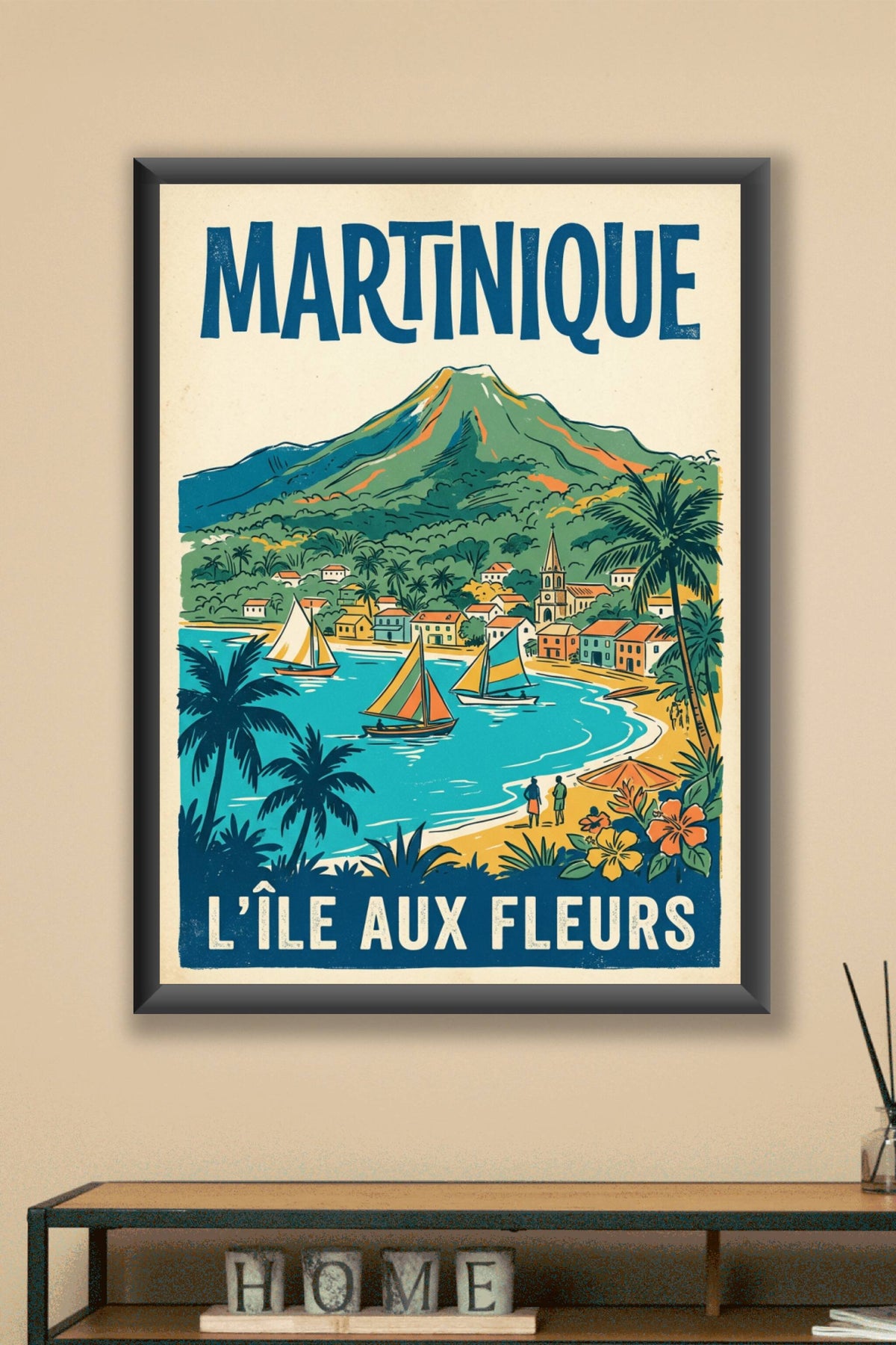 Poster de la Martinique, style vintage