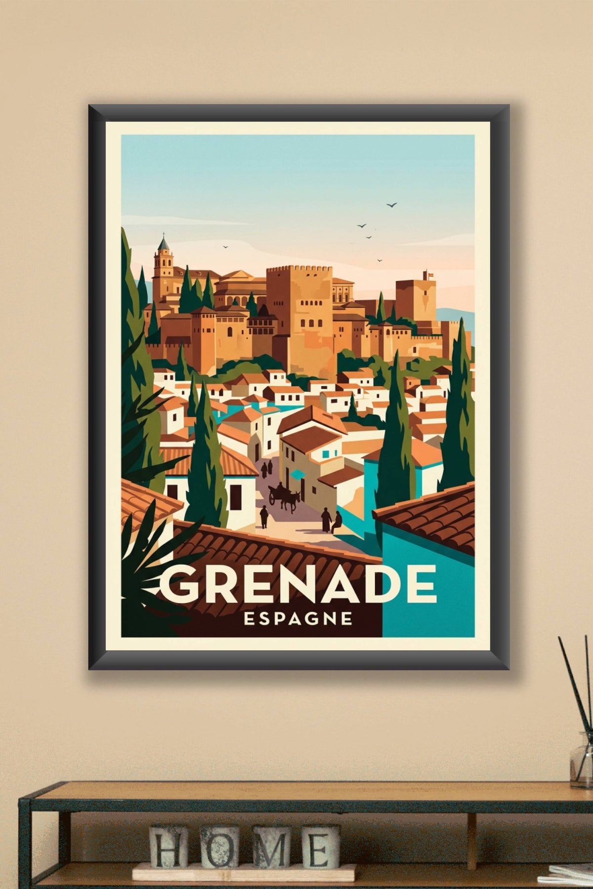 Affiche de Grenade, Alhambra et Albaicín