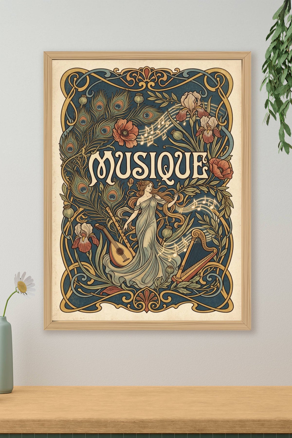 Affiche Musique vintage, style Art Nouveau