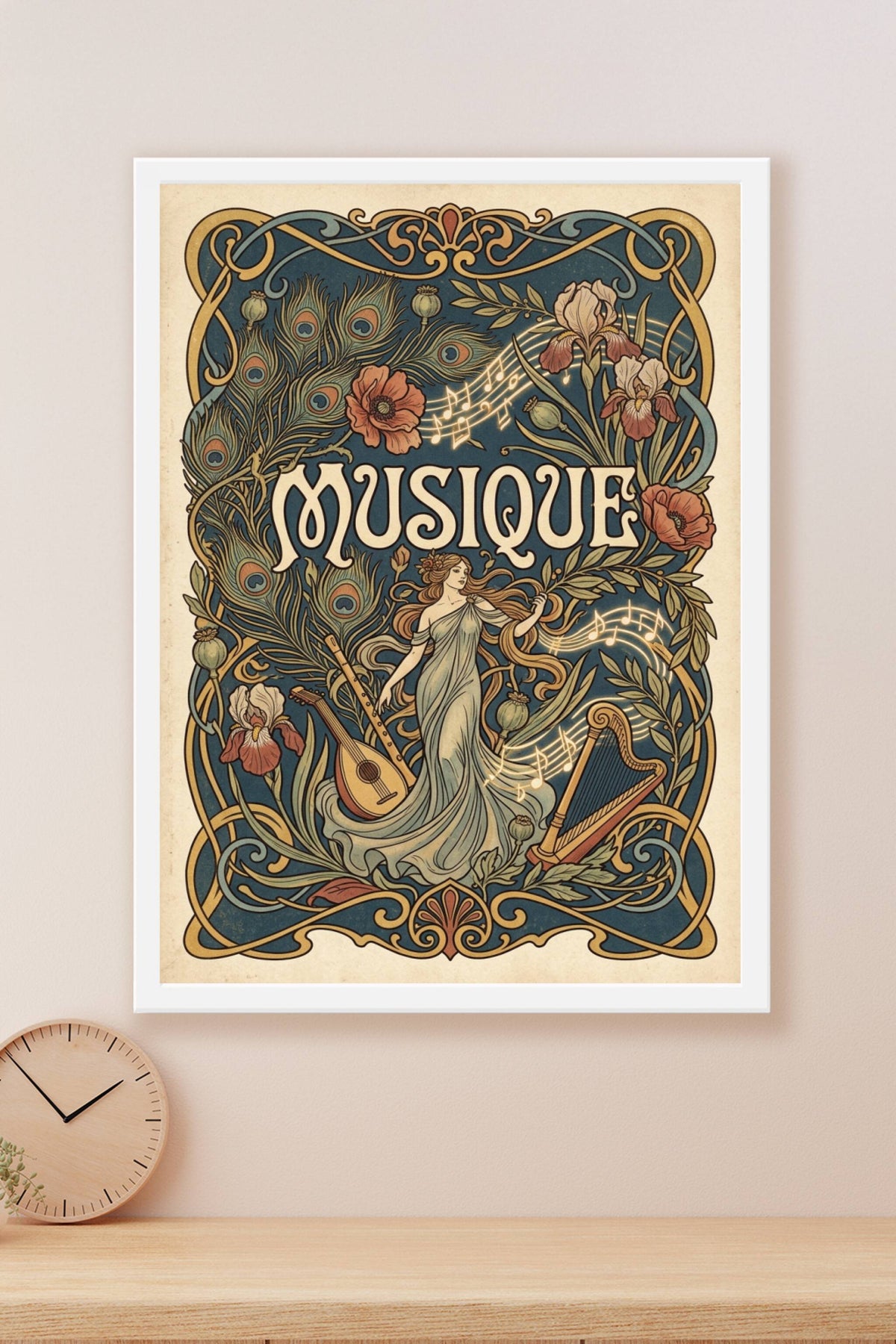 Affiche Musique vintage, style Art Nouveau