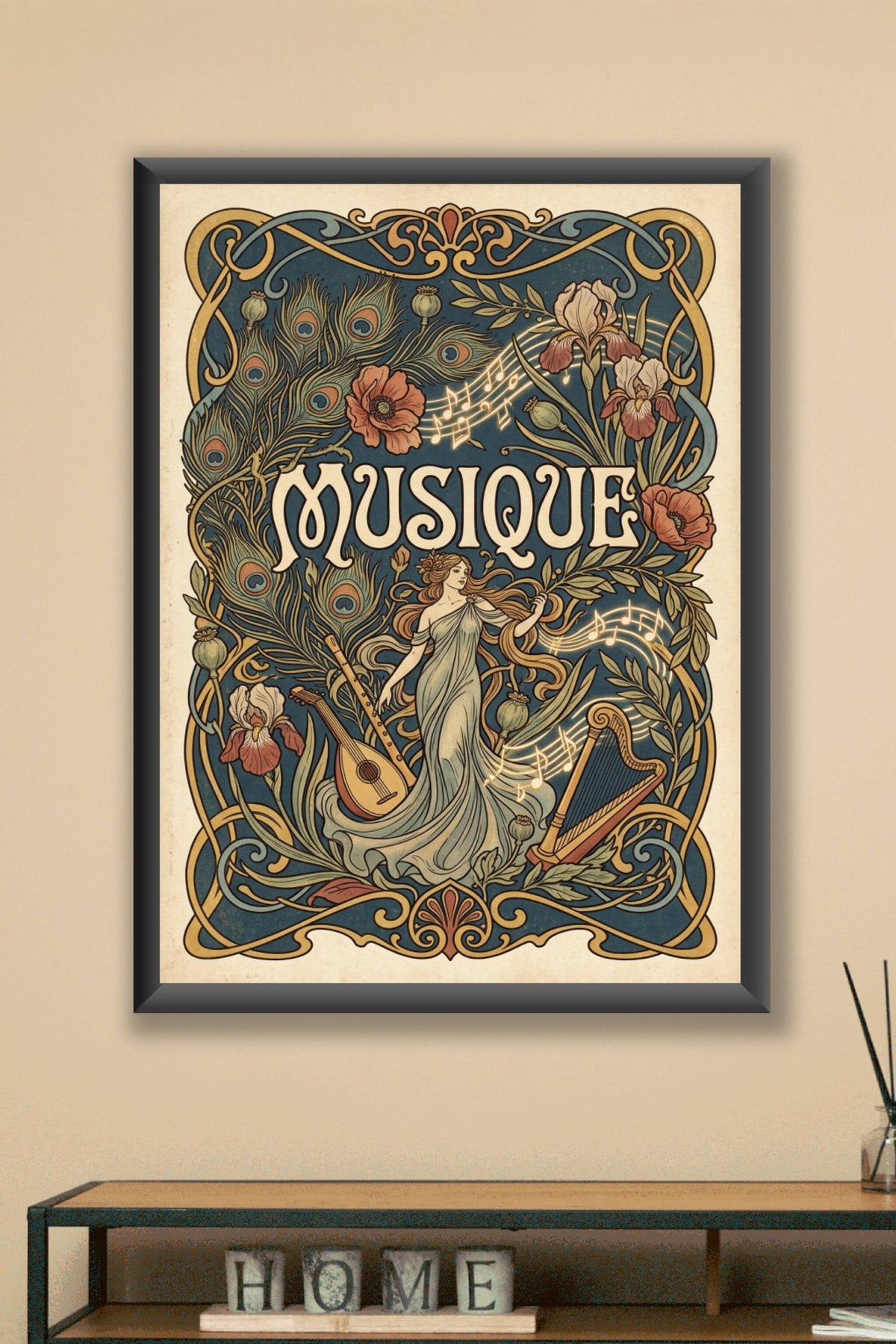 Affiche Musique vintage, style Art Nouveau
