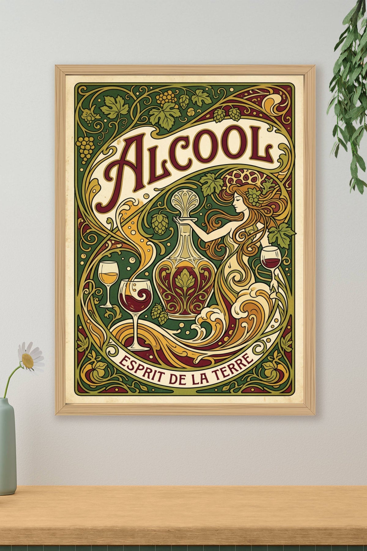 Affiche Alcool Esprit de la Terre, poster vintage