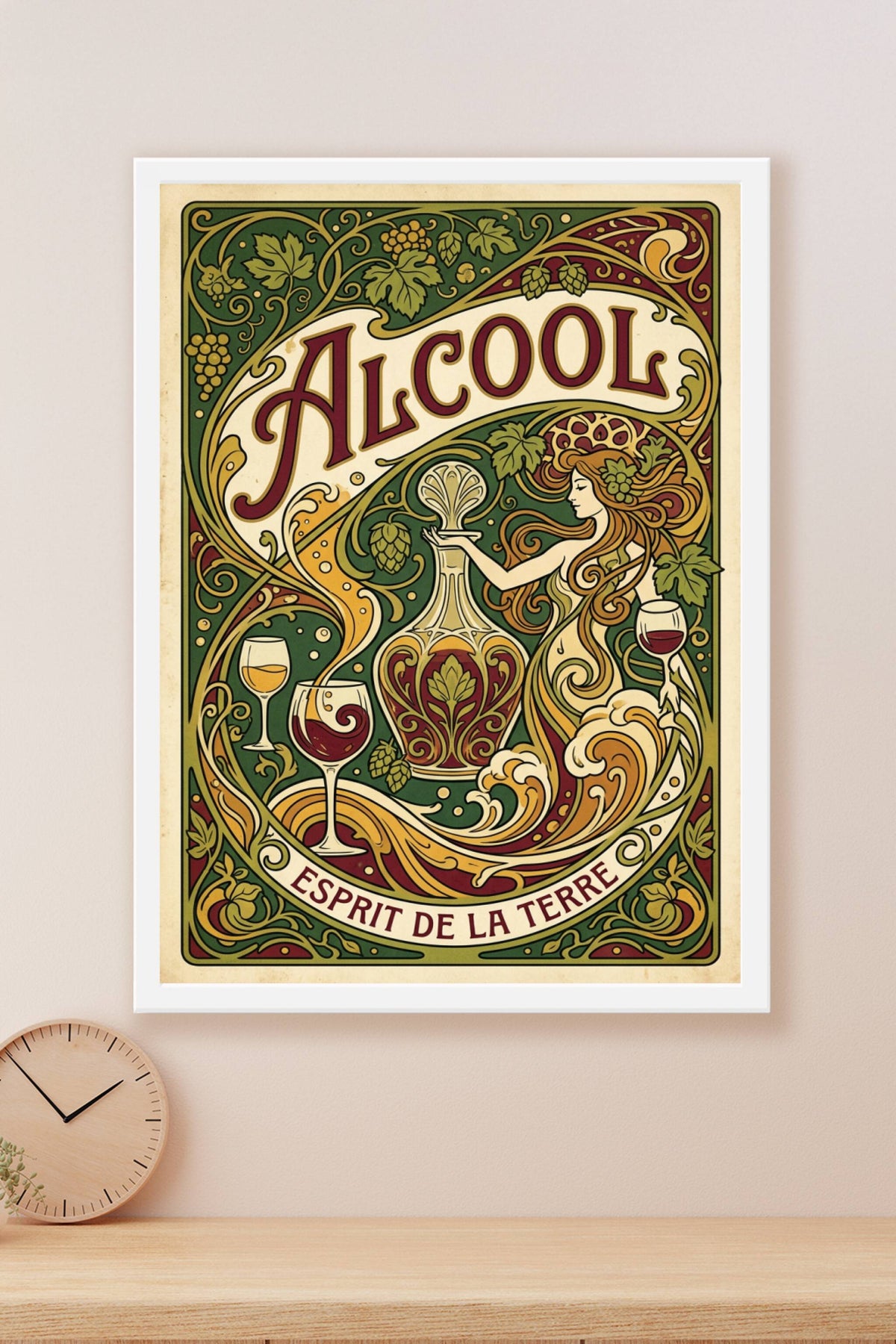 Affiche Alcool Esprit de la Terre, poster vintage