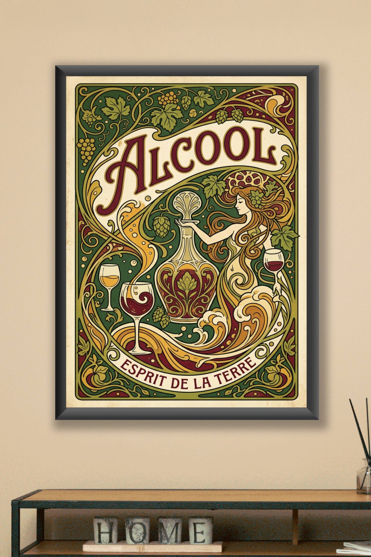 Affiche Alcool Esprit de la Terre, poster vintage