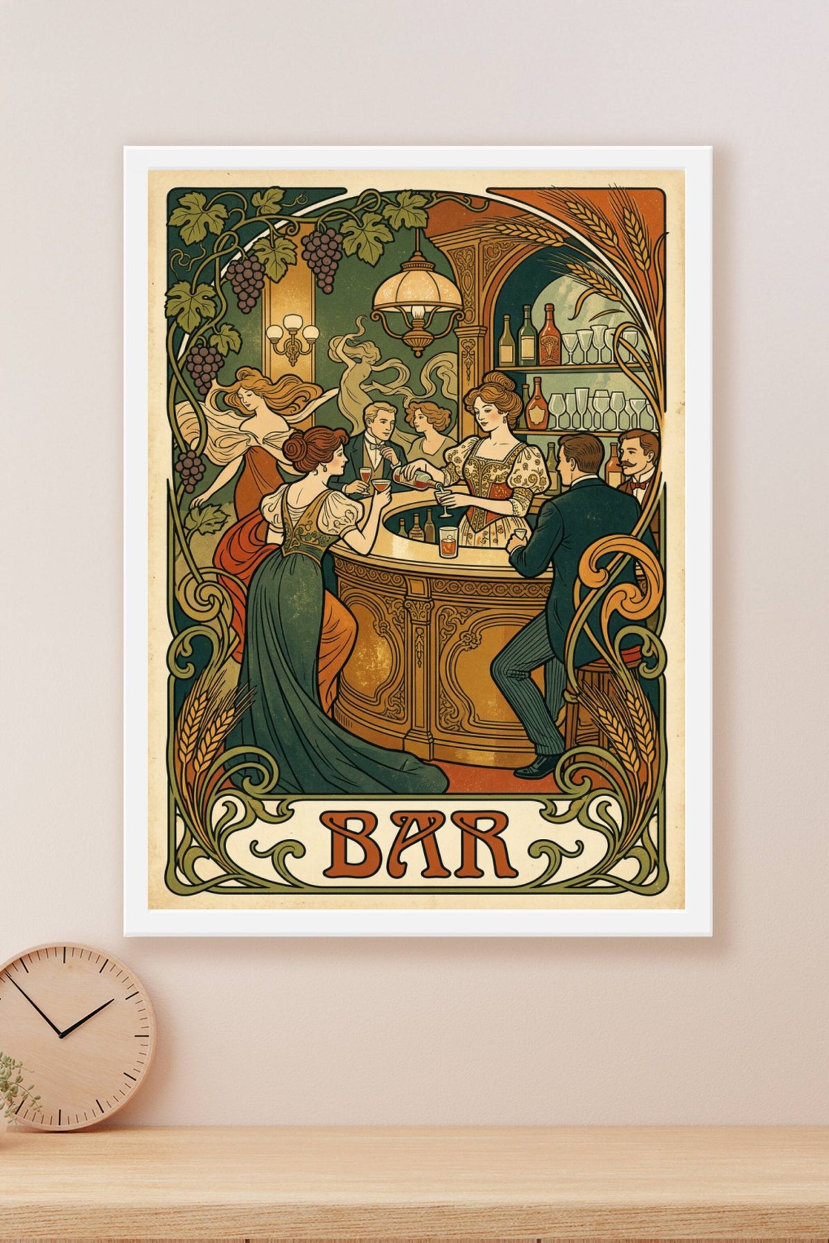 Affiche Bar vintage, style Art Nouveau