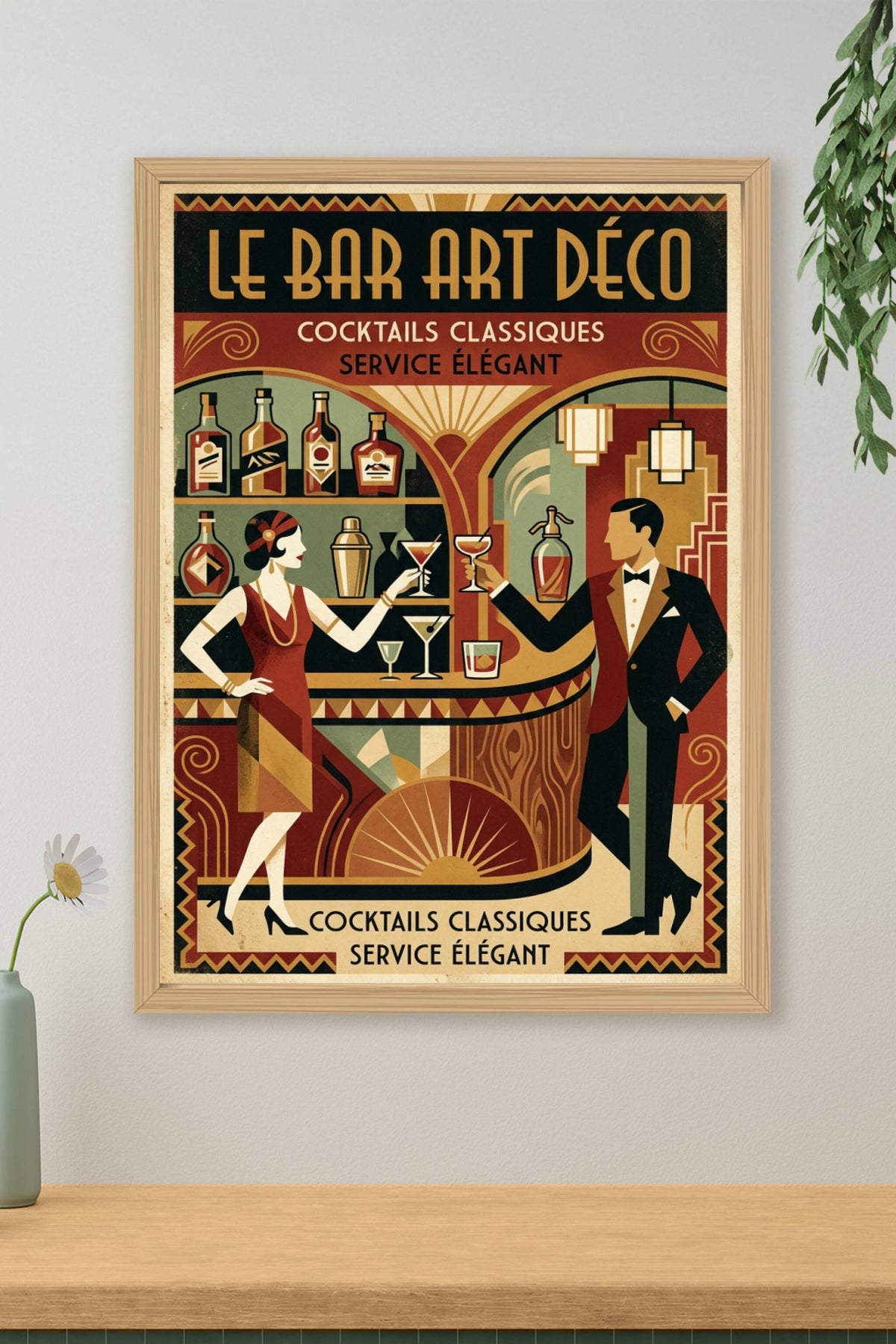 Affiche Le Bar Art Déco, style vintage