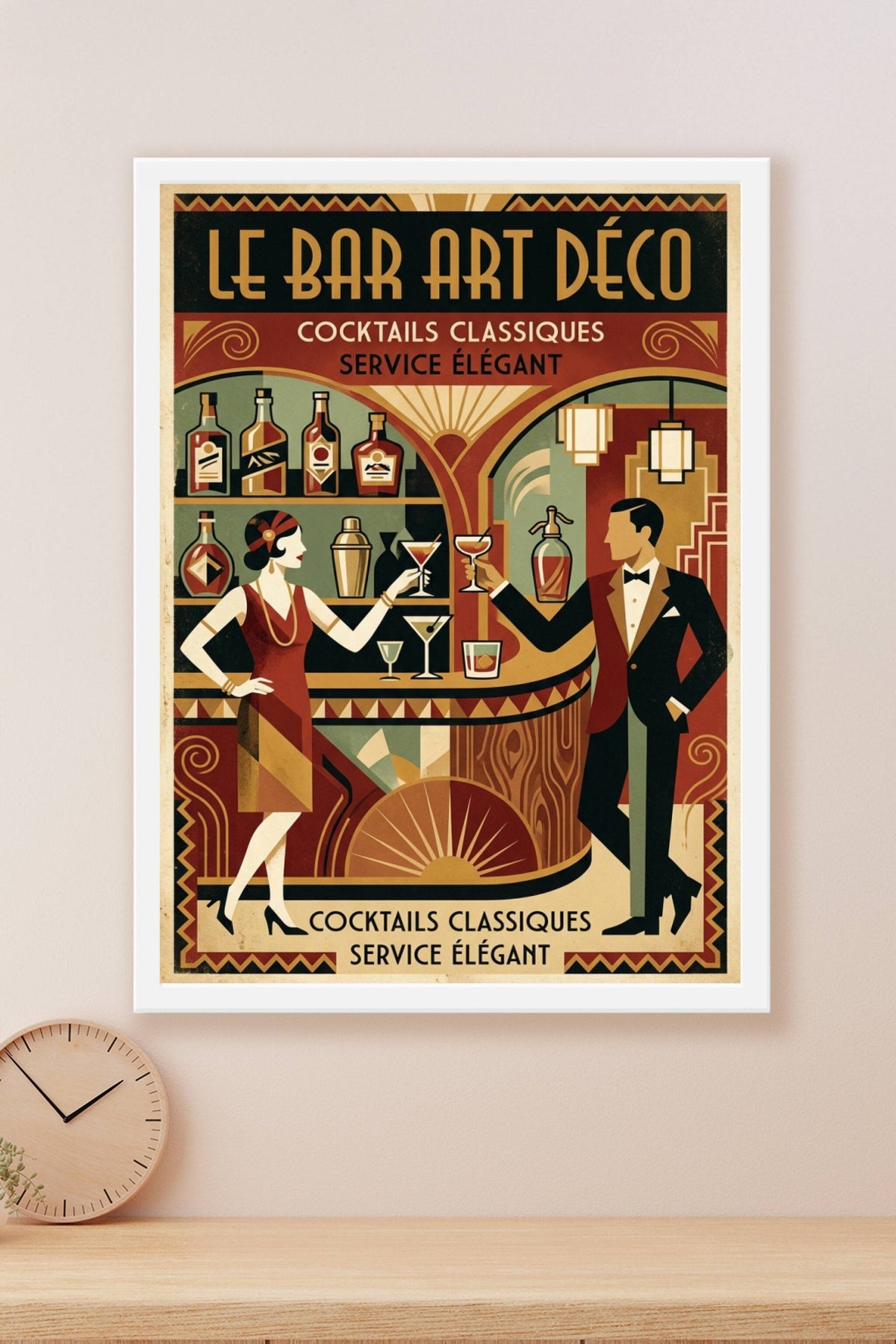 Affiche Le Bar Art Déco, style vintage