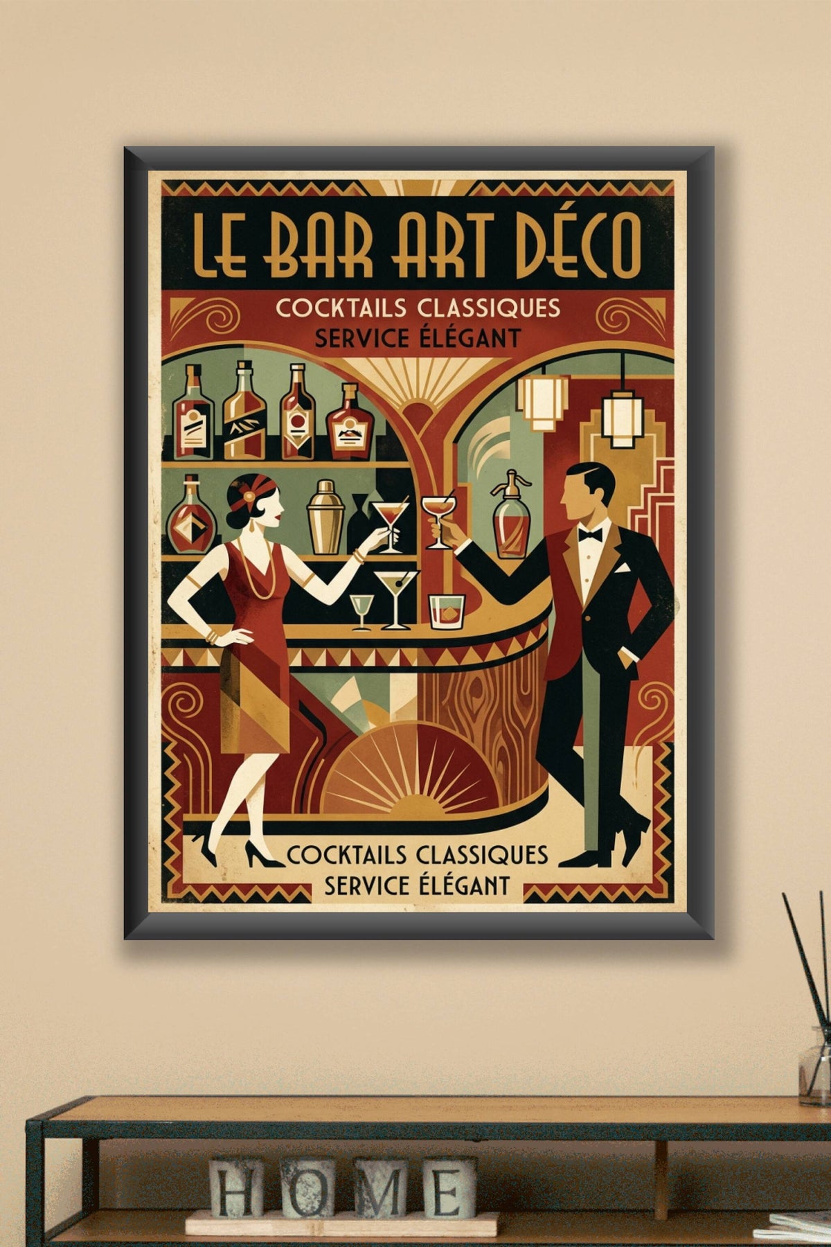 Affiche Le Bar Art Déco, style vintage