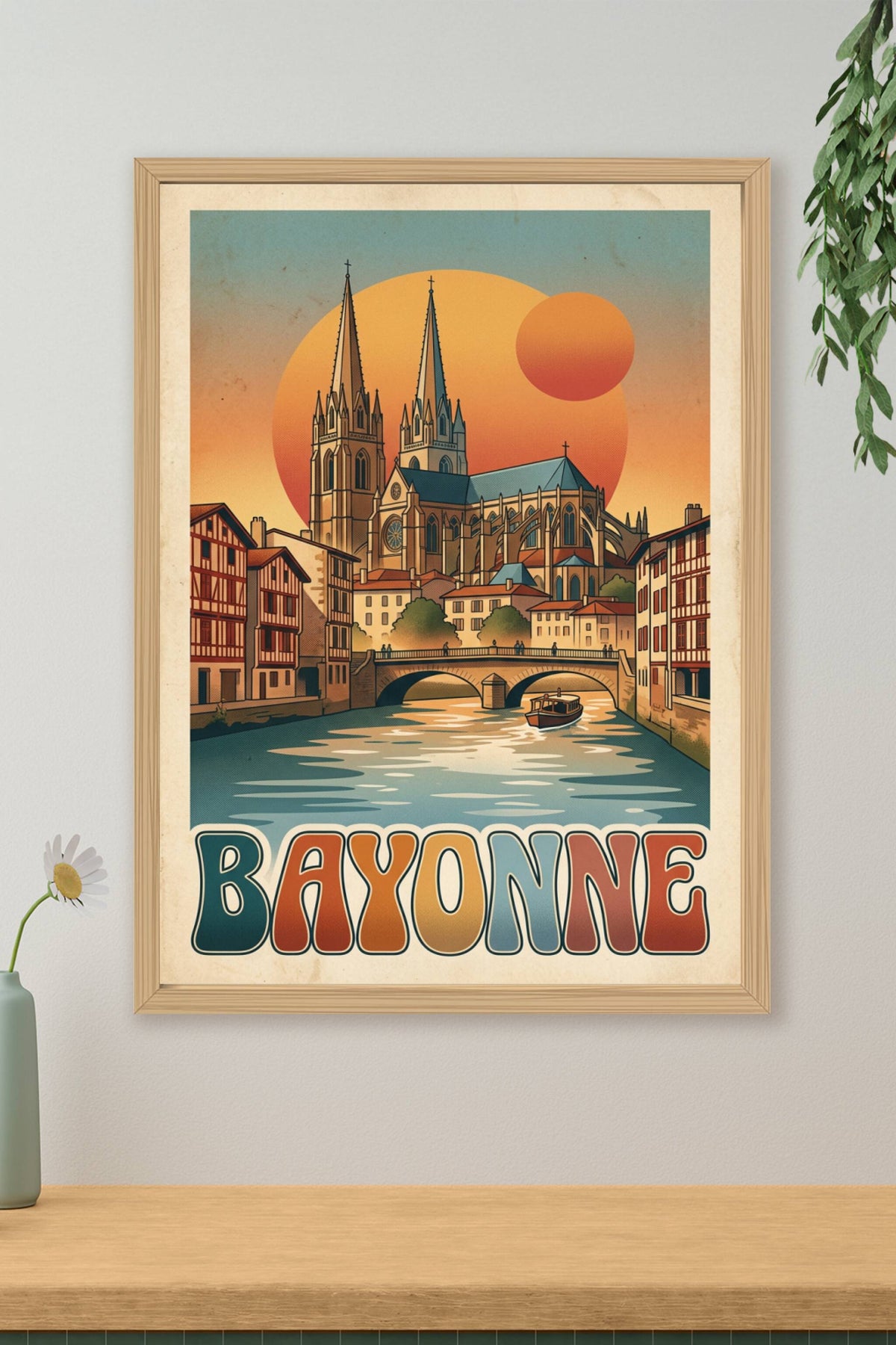 Affiche de Bayonne, poster vintage Pays Basque