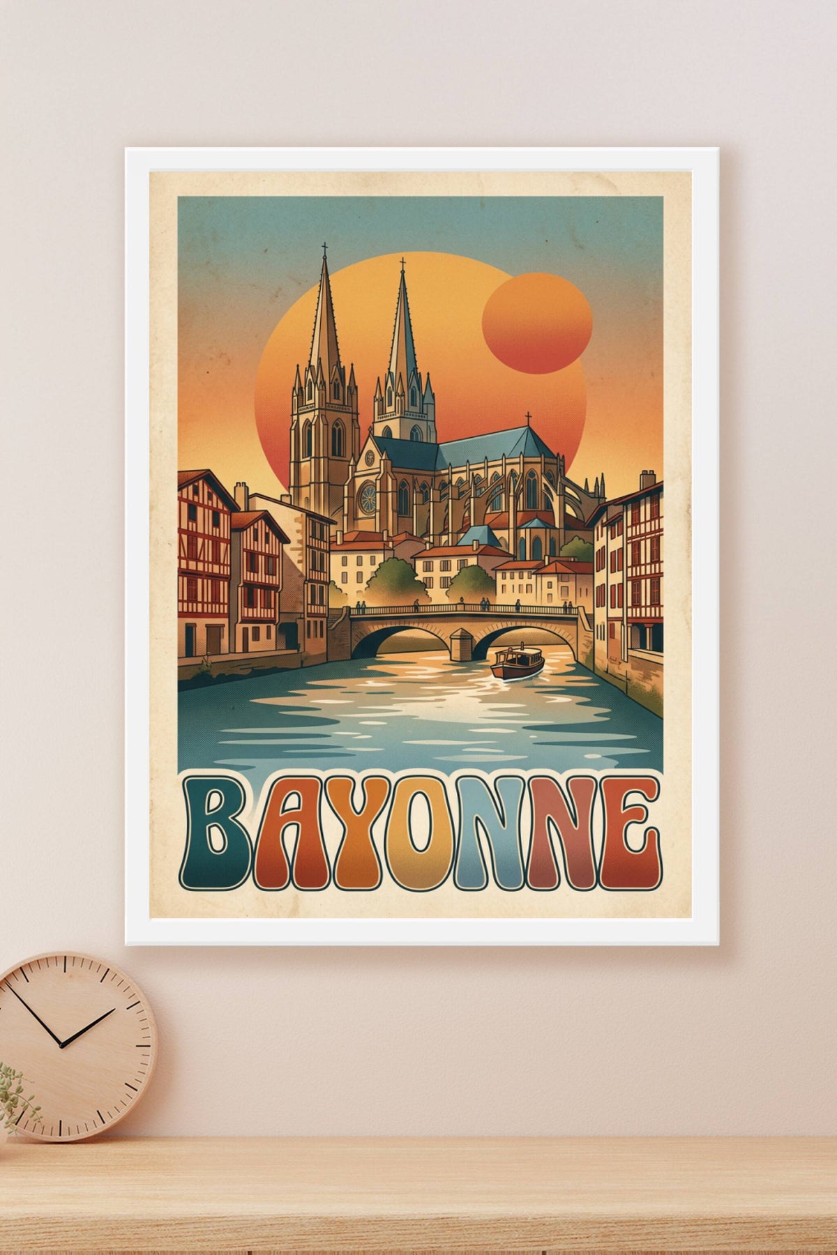 Affiche de Bayonne, poster vintage Pays Basque