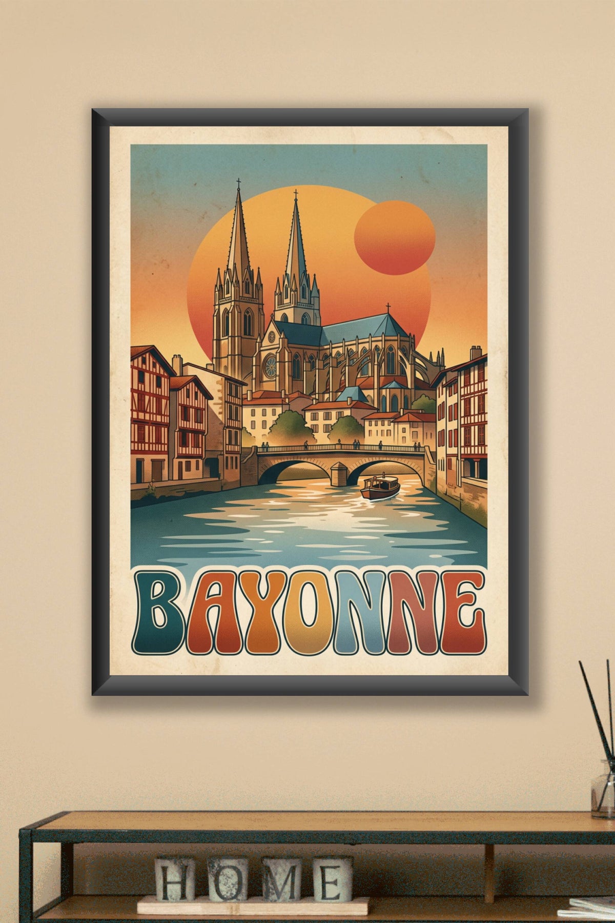 Affiche de Bayonne, poster vintage Pays Basque