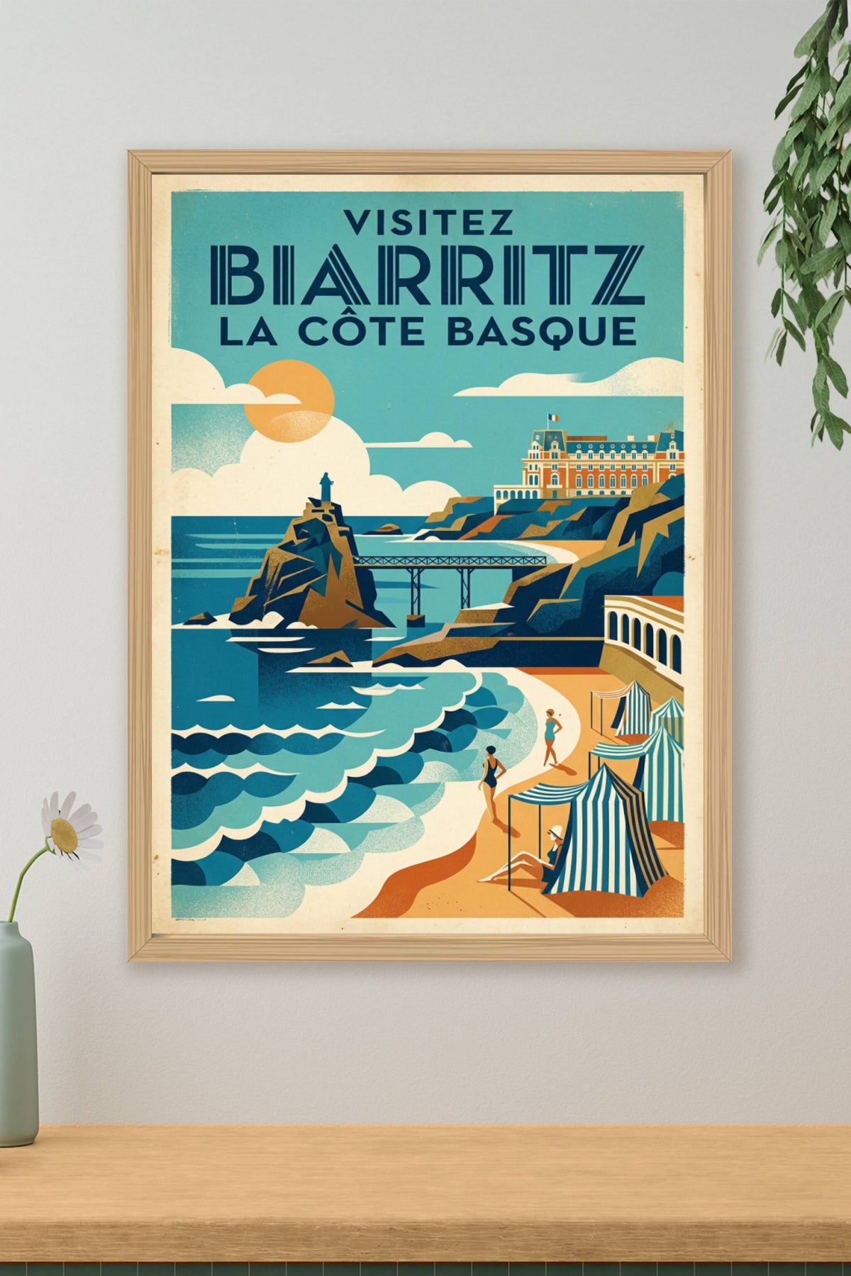 Affiche Biarritz, poster vintage Côte Basque