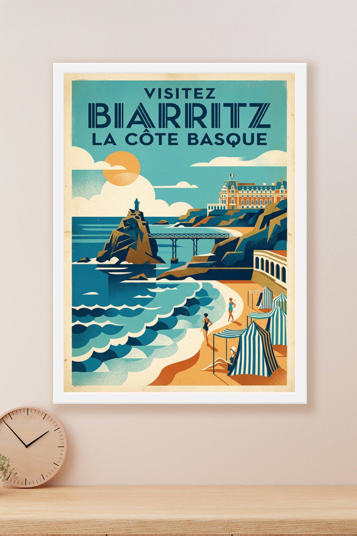 Affiche Biarritz, poster vintage Côte Basque