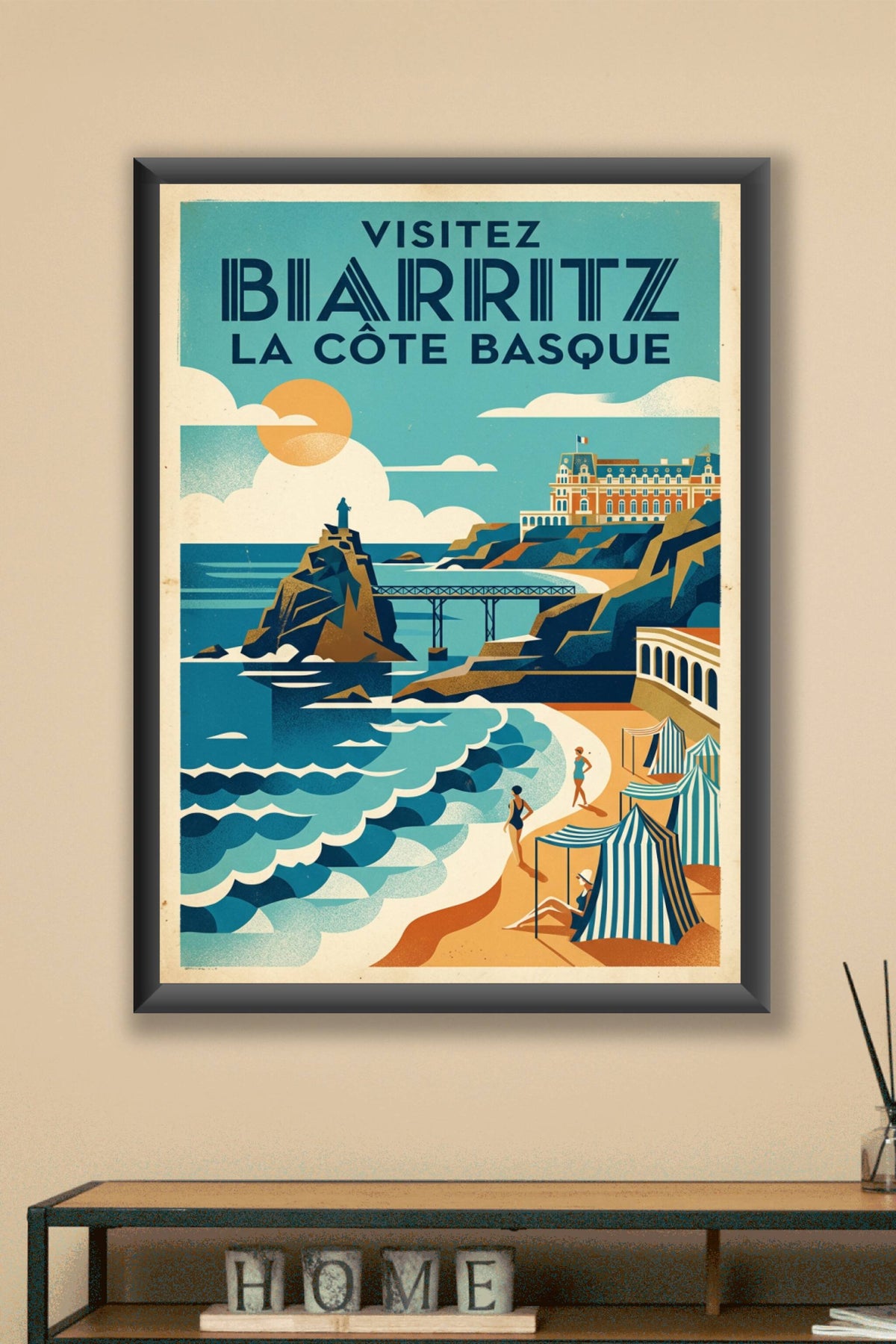 Affiche Biarritz, poster vintage Côte Basque