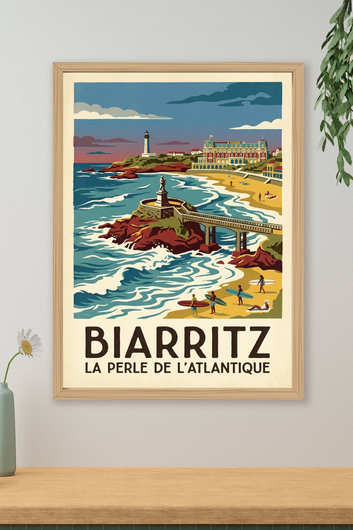 Affiche Biarritz, poster vintage Côte Basque