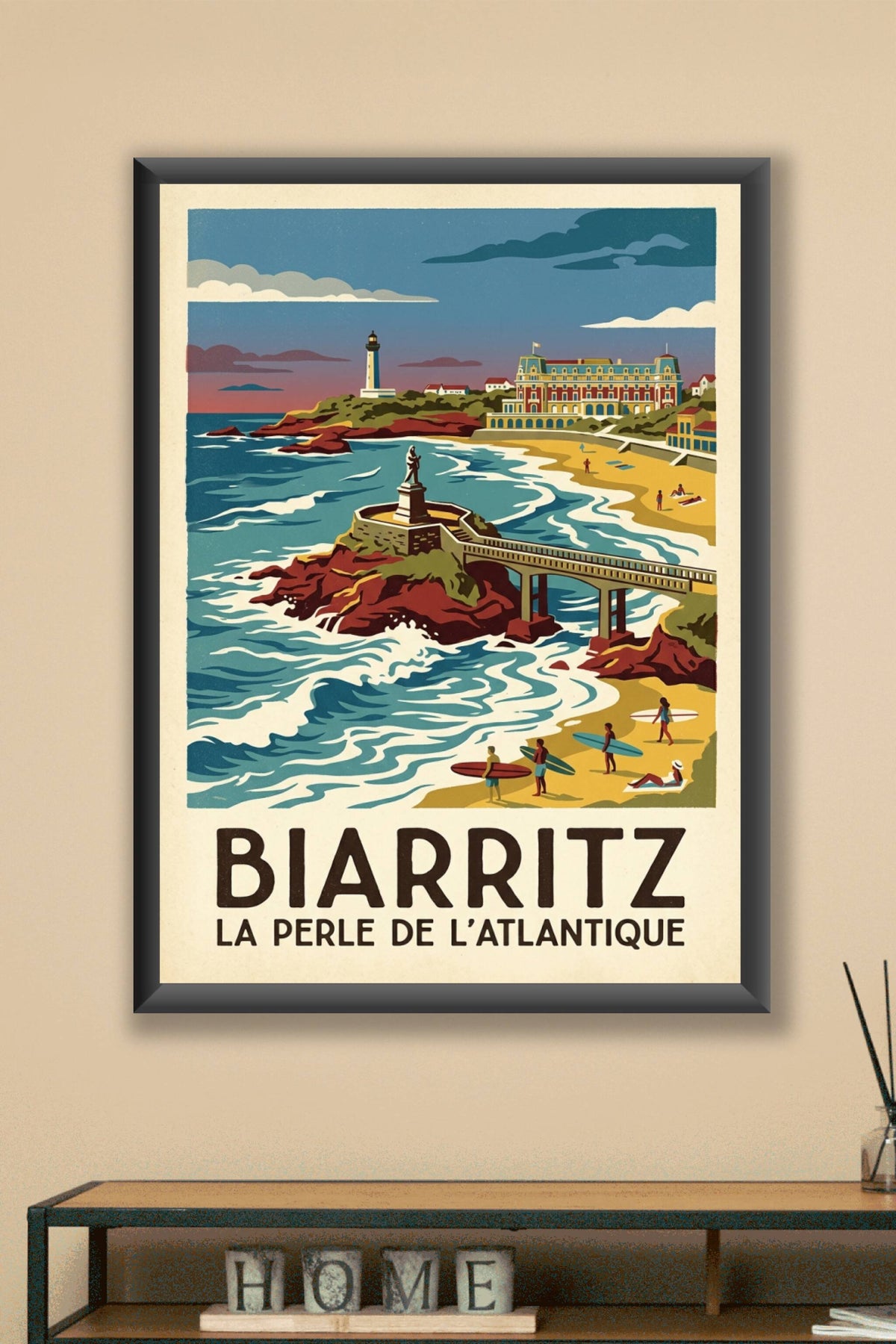 Affiche Biarritz, poster vintage Côte Basque