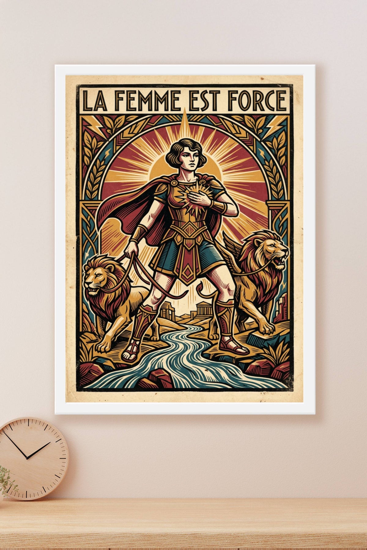 Affiche La femme est force, style vintage
