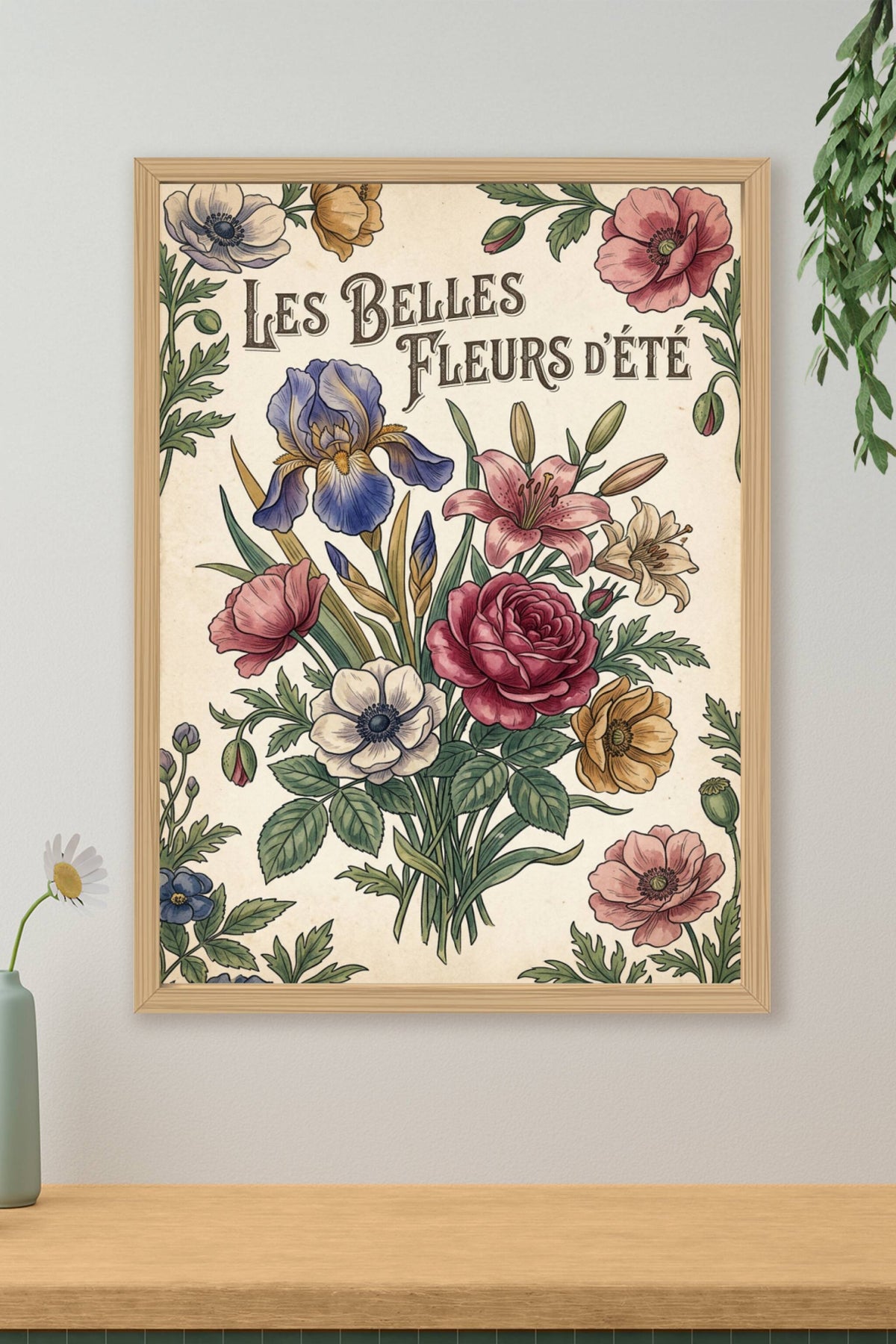 Poster Les Belles Fleurs d'été, bouquet vintage
