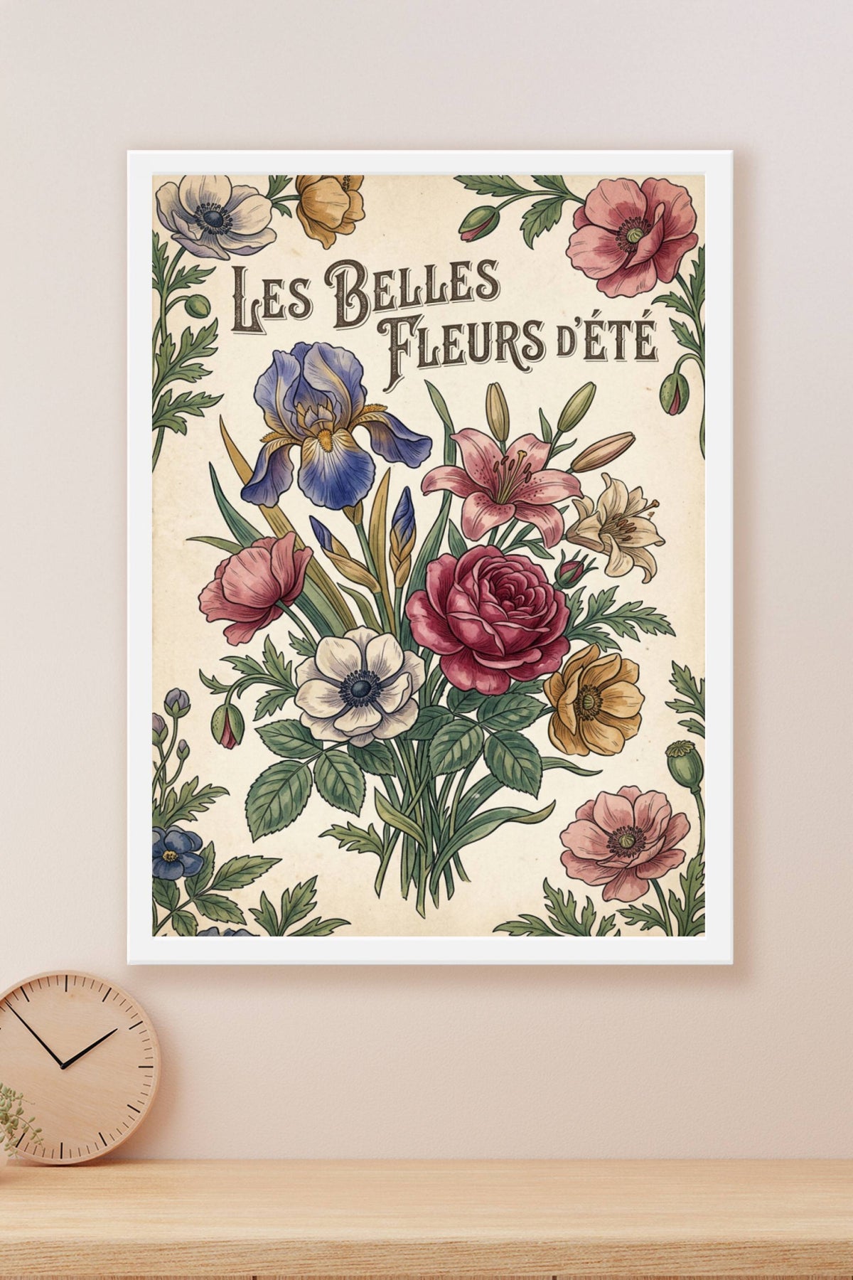 Poster Les Belles Fleurs d'été, bouquet vintage