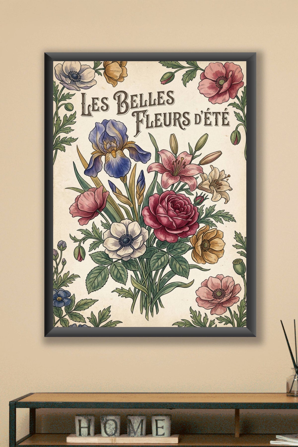 Poster Les Belles Fleurs d'été, bouquet vintage