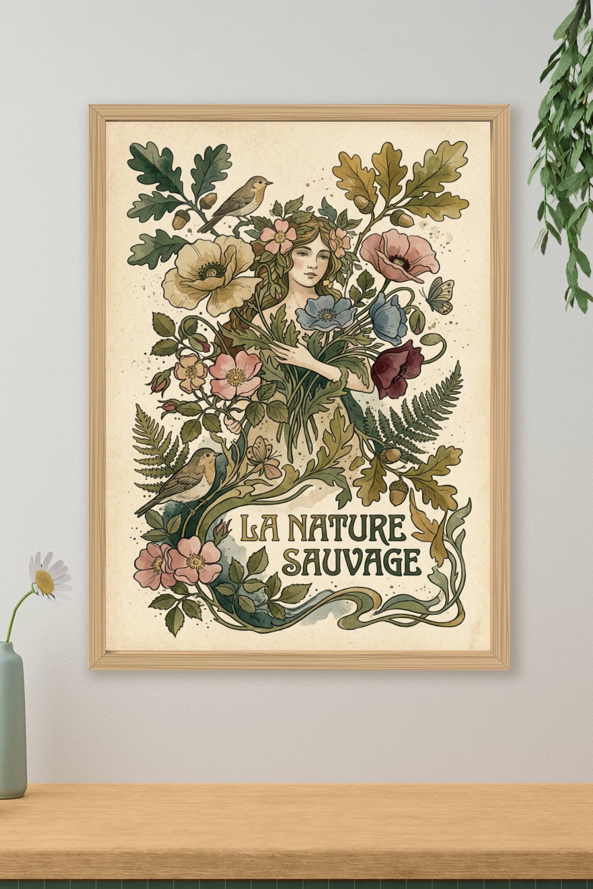 Affiche La Nature Sauvage, style vintage