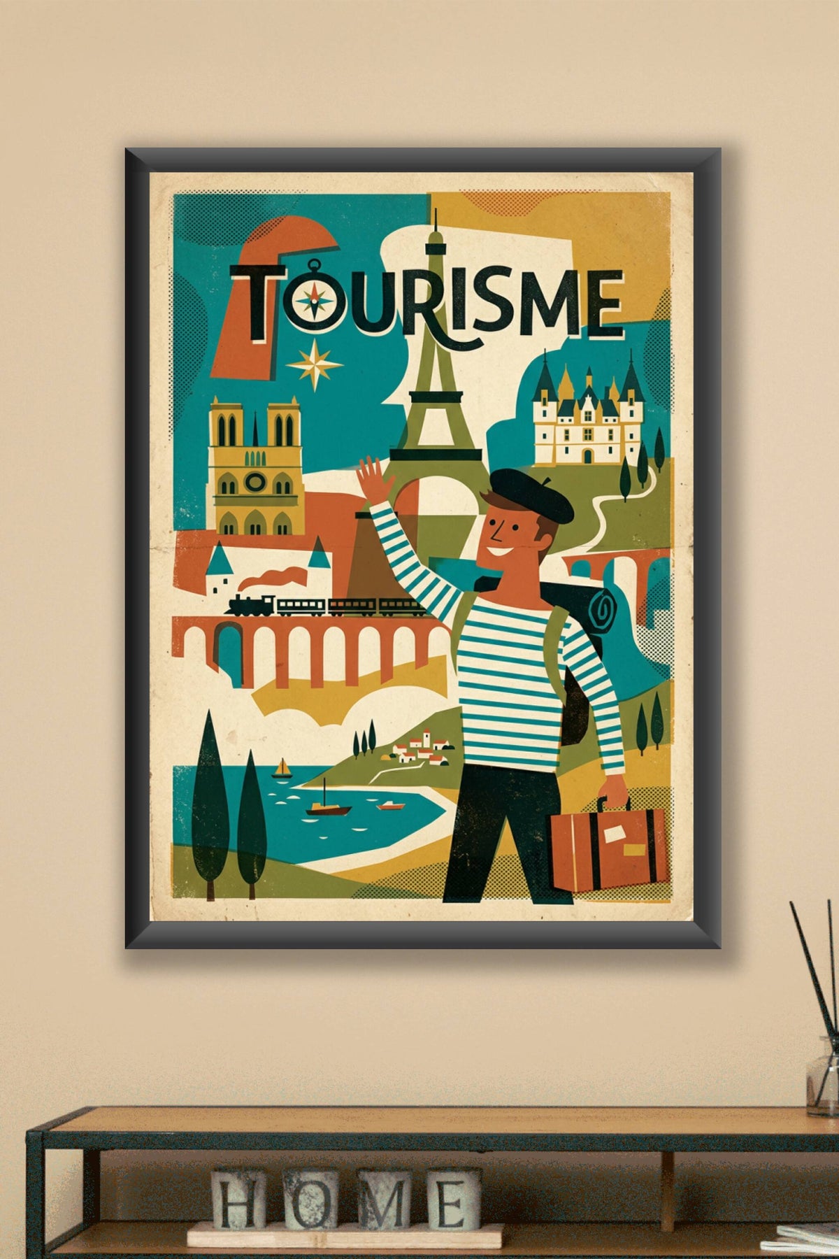 Affiche de France vintage, poster monuments