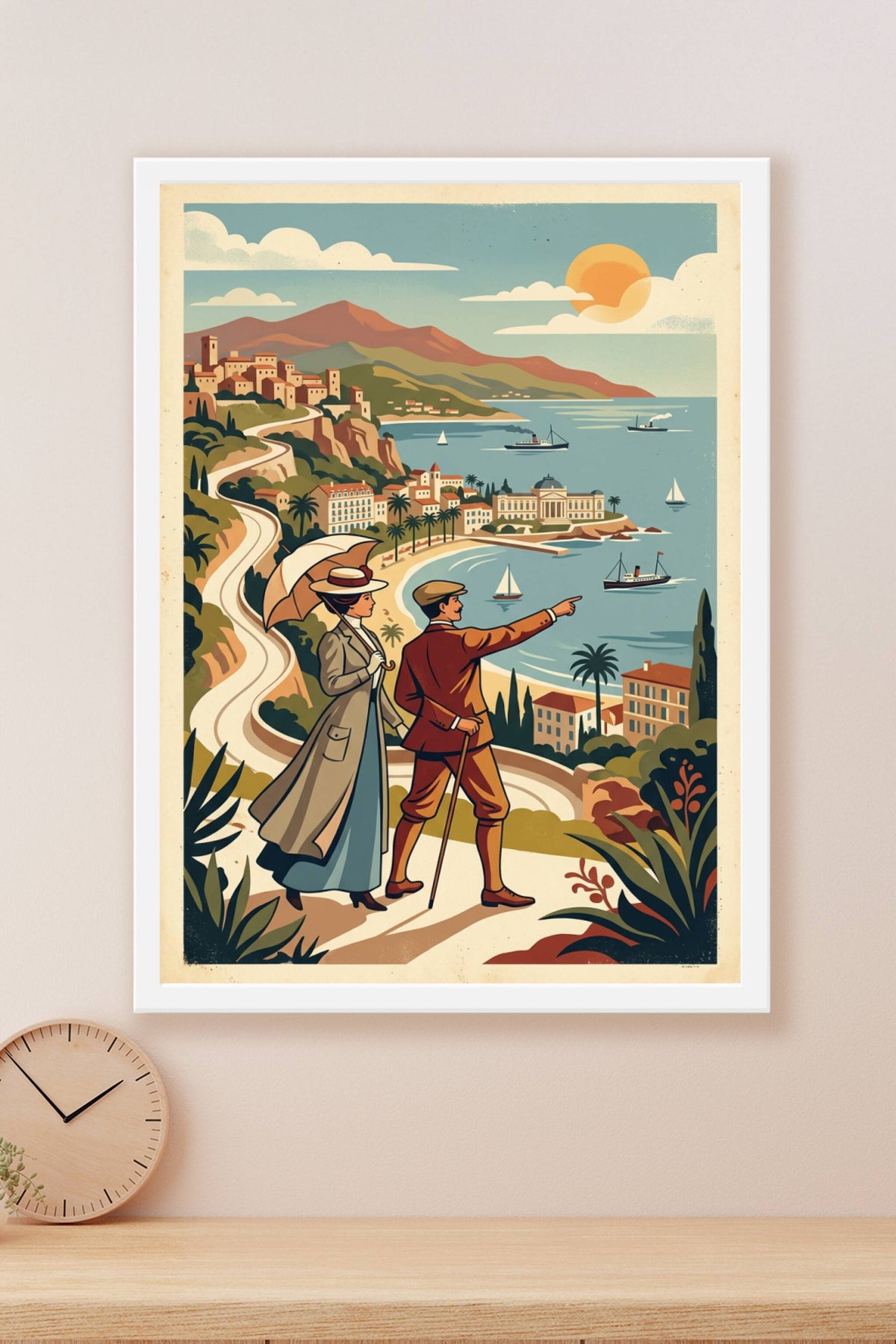 Affiche de la Côte d'Azur, style vintage