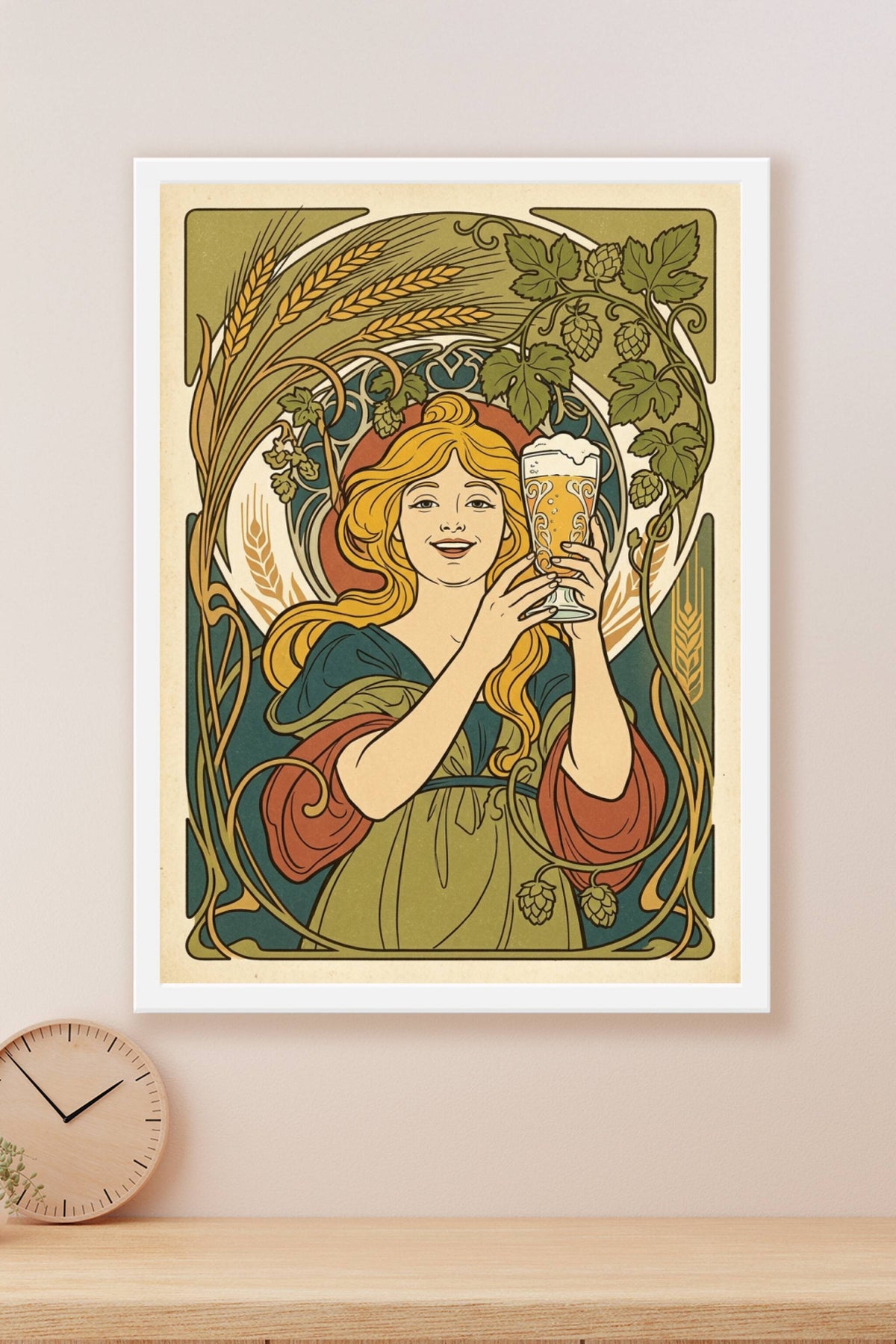 Affiche bière vintage, style Art Nouveau