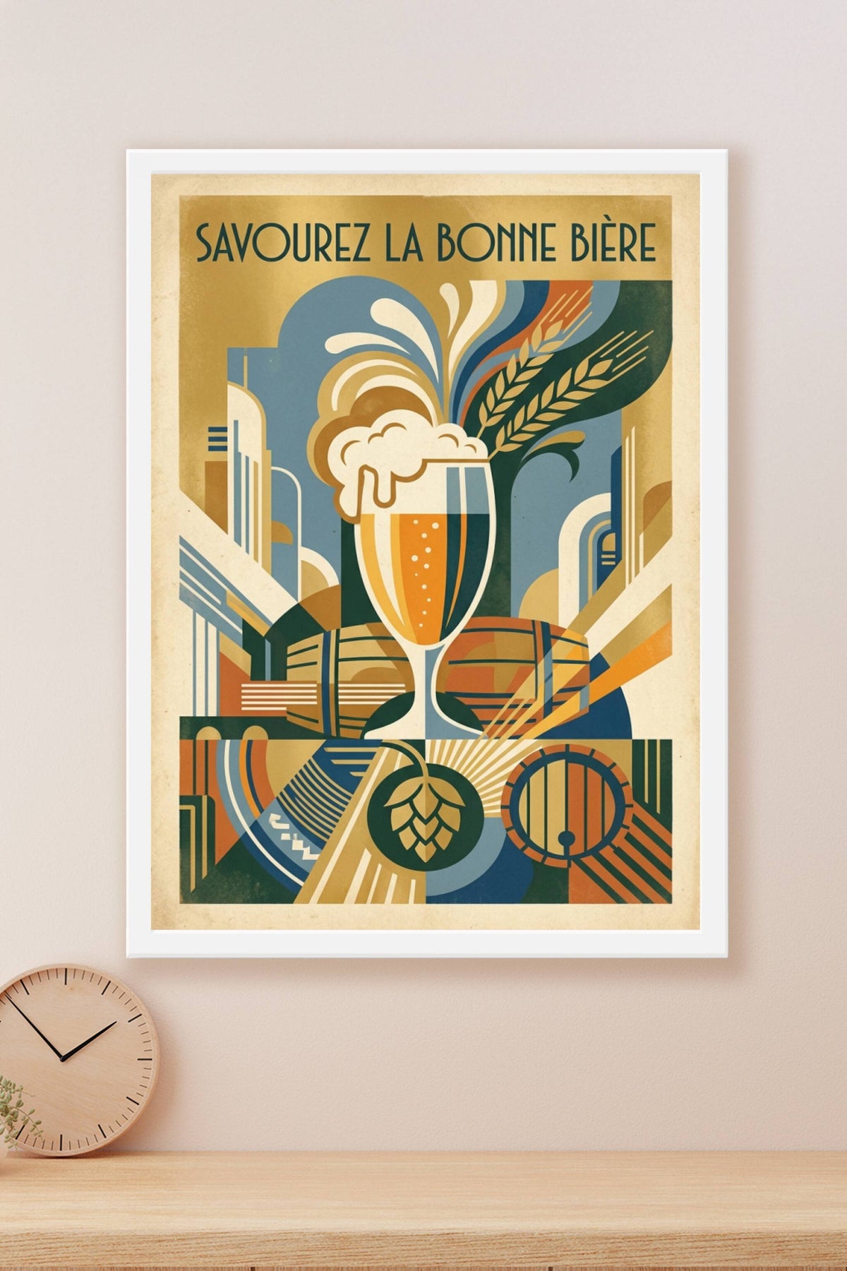 Affiche de bière vintage, style art déco
