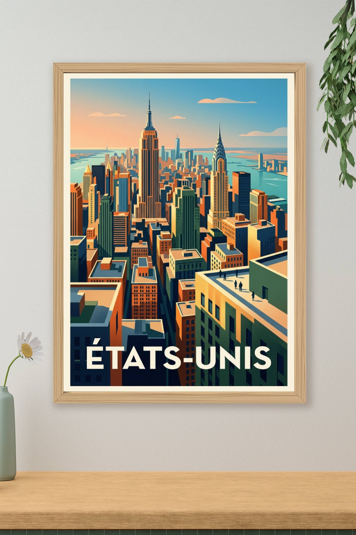 Affiche des États-Unis, gratte-ciel de New York