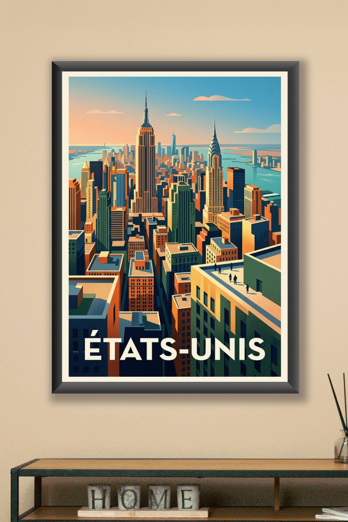 Affiche des États-Unis, gratte-ciel de New York