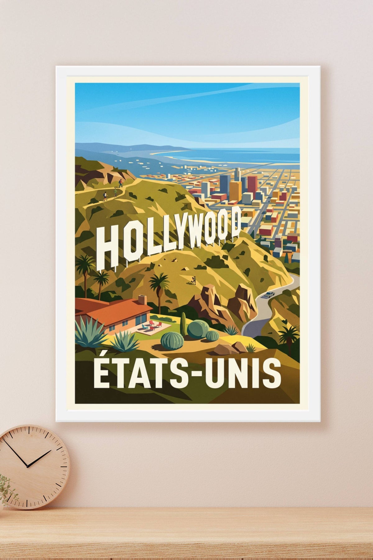 Affiche des États-Unis, lettres d'Hollywood