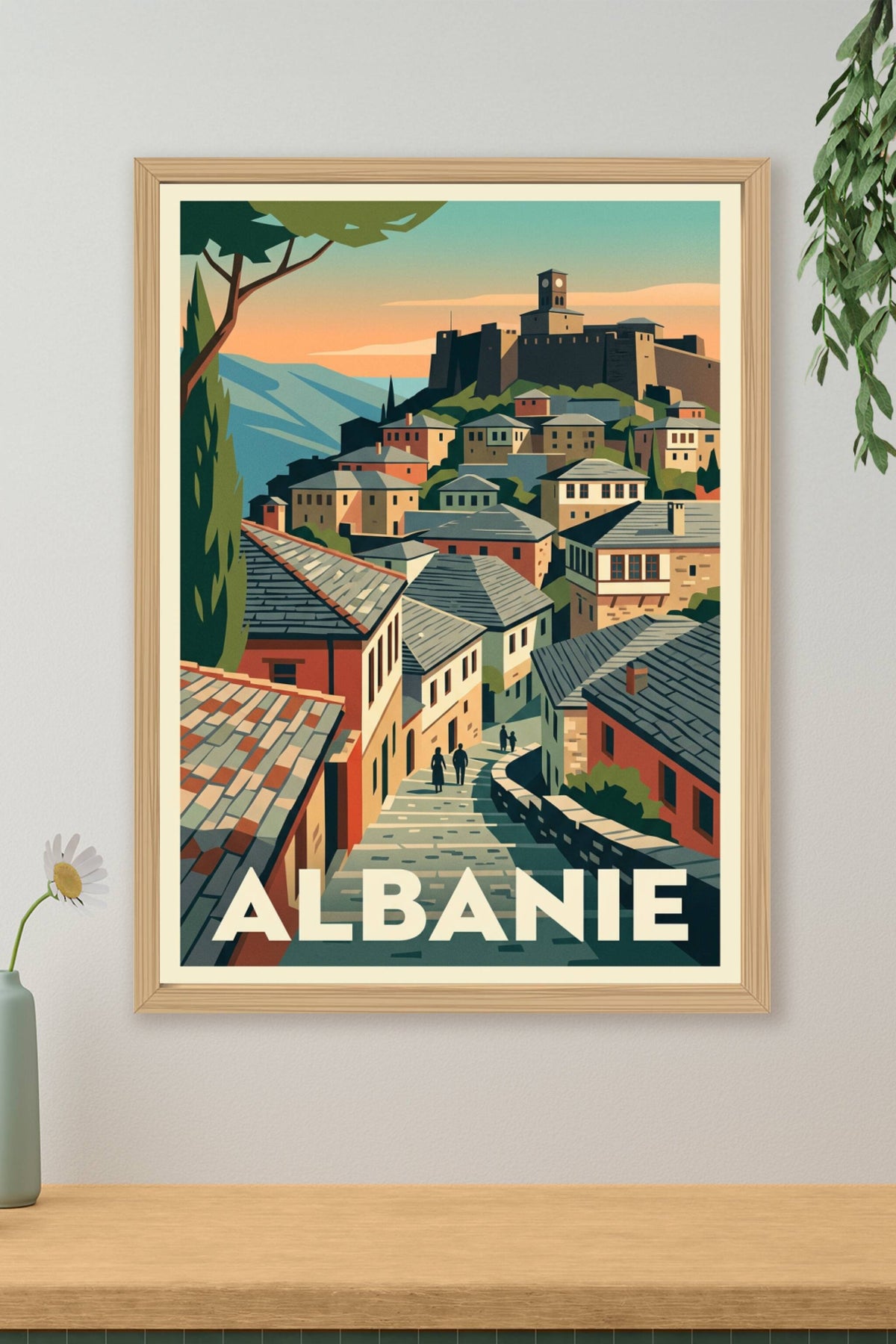 Affiche d'Albanie, les toits de Gjirokastër