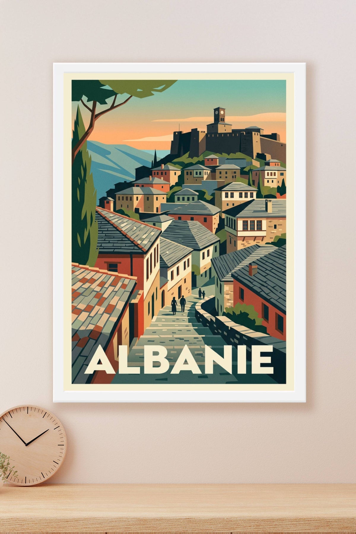 Affiche d'Albanie, les toits de Gjirokastër