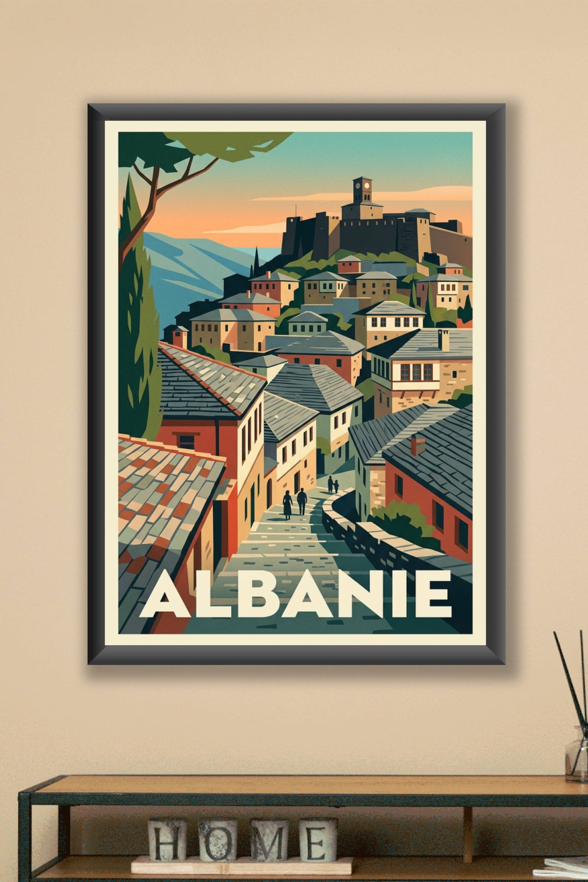 Affiche d'Albanie, les toits de Gjirokastër