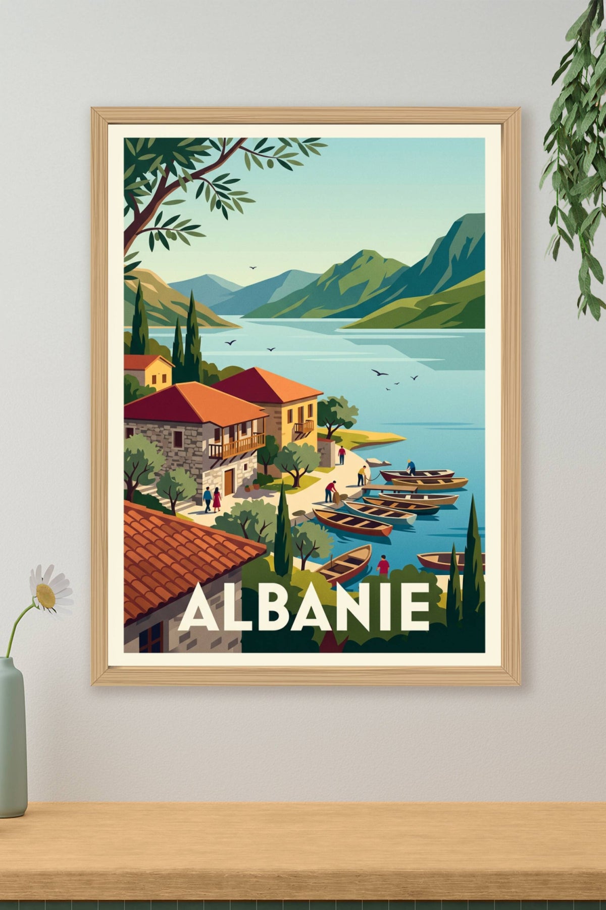 Affiche d'Albanie, paysage méditerranéen