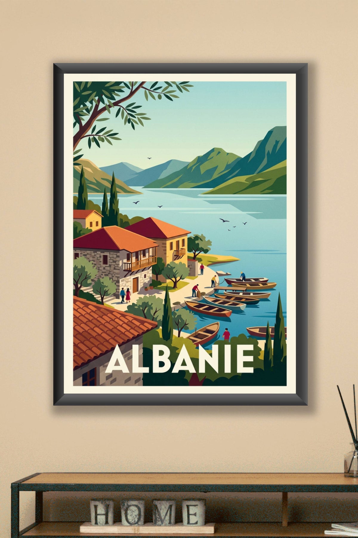 Affiche d'Albanie, paysage méditerranéen